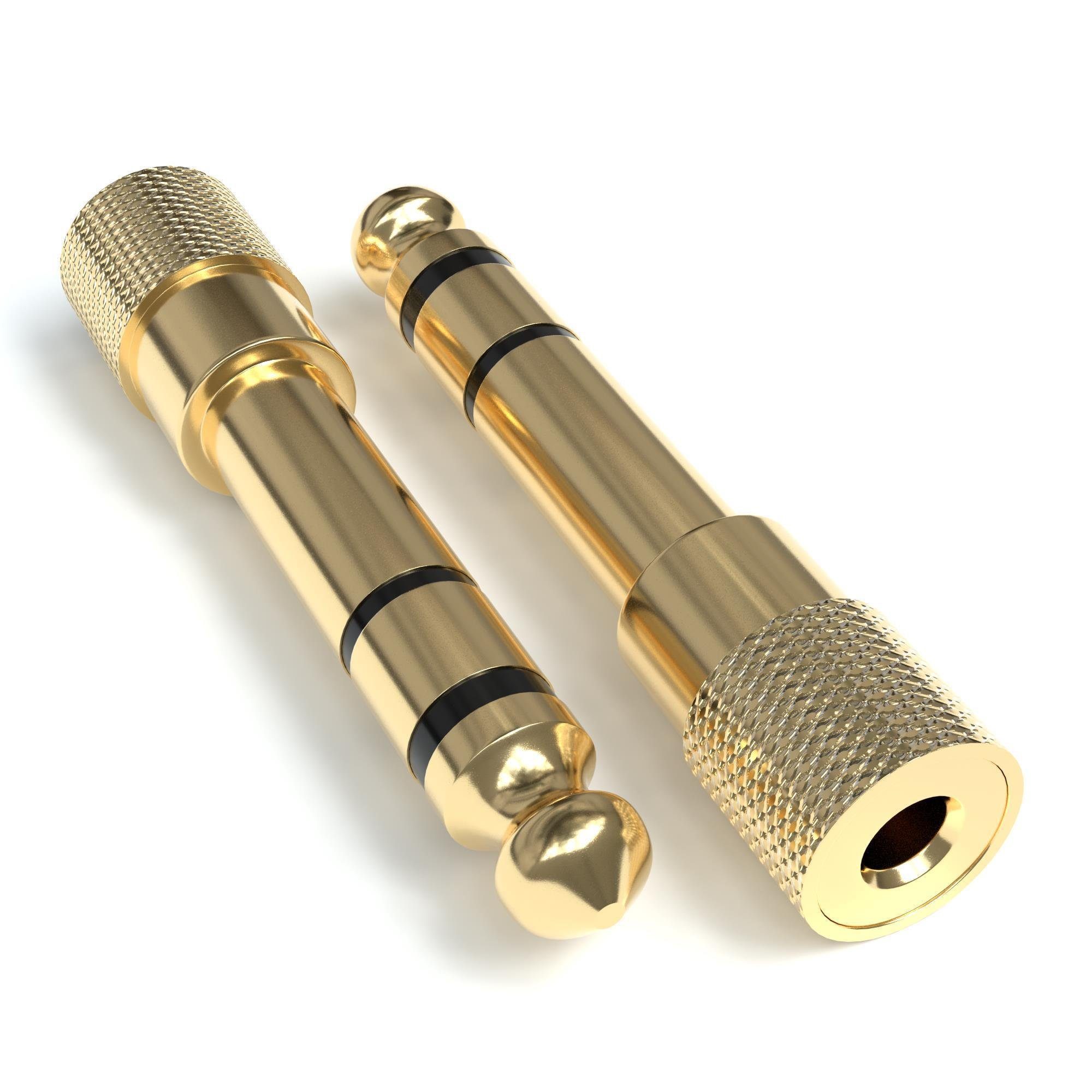 JAMEGA Klinke Adapter 3.5mm auf 6.35mm verGoldete Stecker Aux Stereo Audio Audio-Adapter – Bild 2 von 5