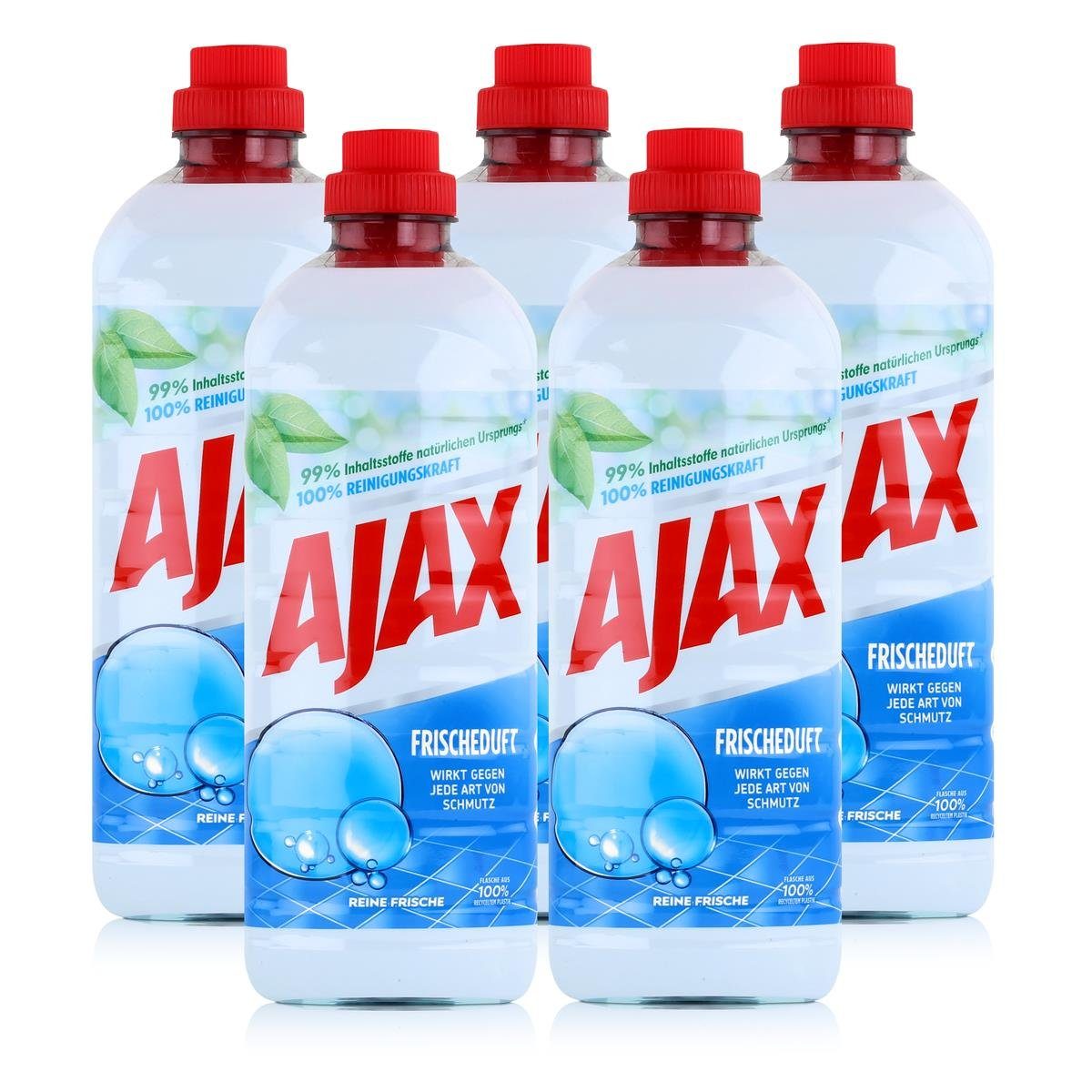 AJAX Ajax Allzweckreiniger Reine Frische 1 Liter - Bodenreiniger (5er Pack) Allzweckreiniger