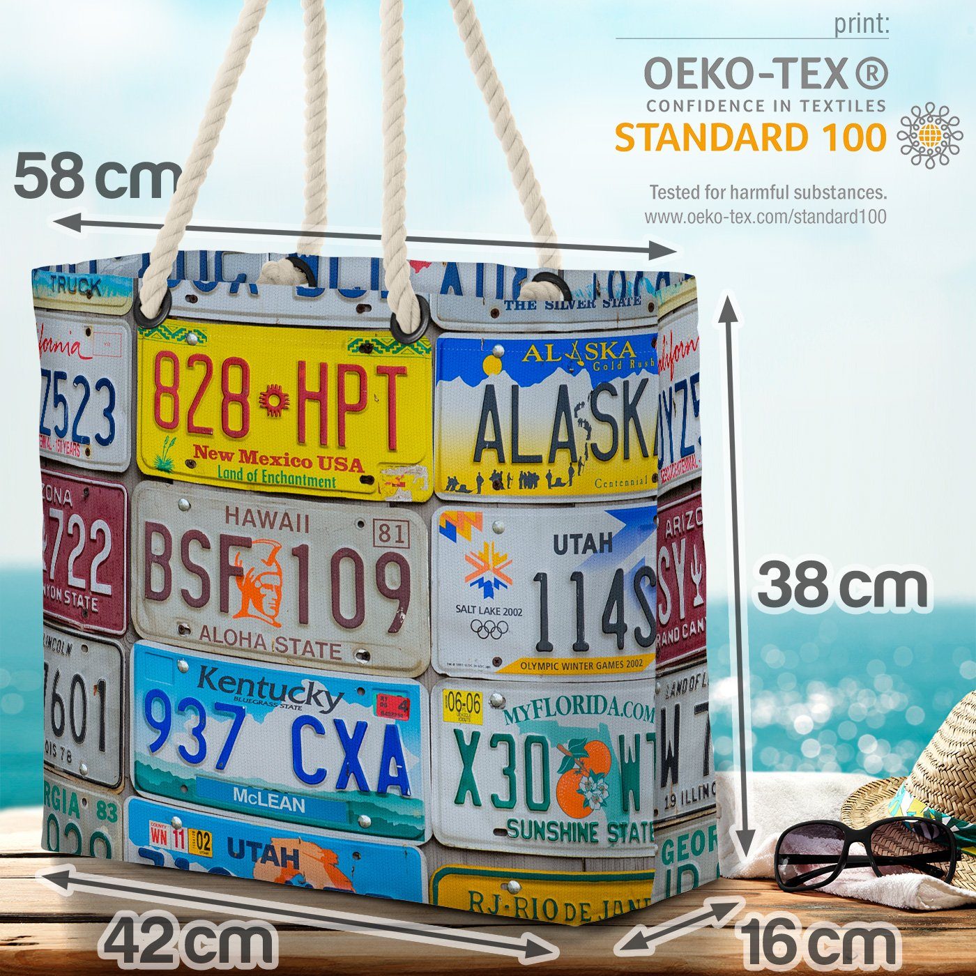 blechschild (1-tlg), Kennzeichen car USA kennzeichen Nummernschilder VOID schilder Strandtasche