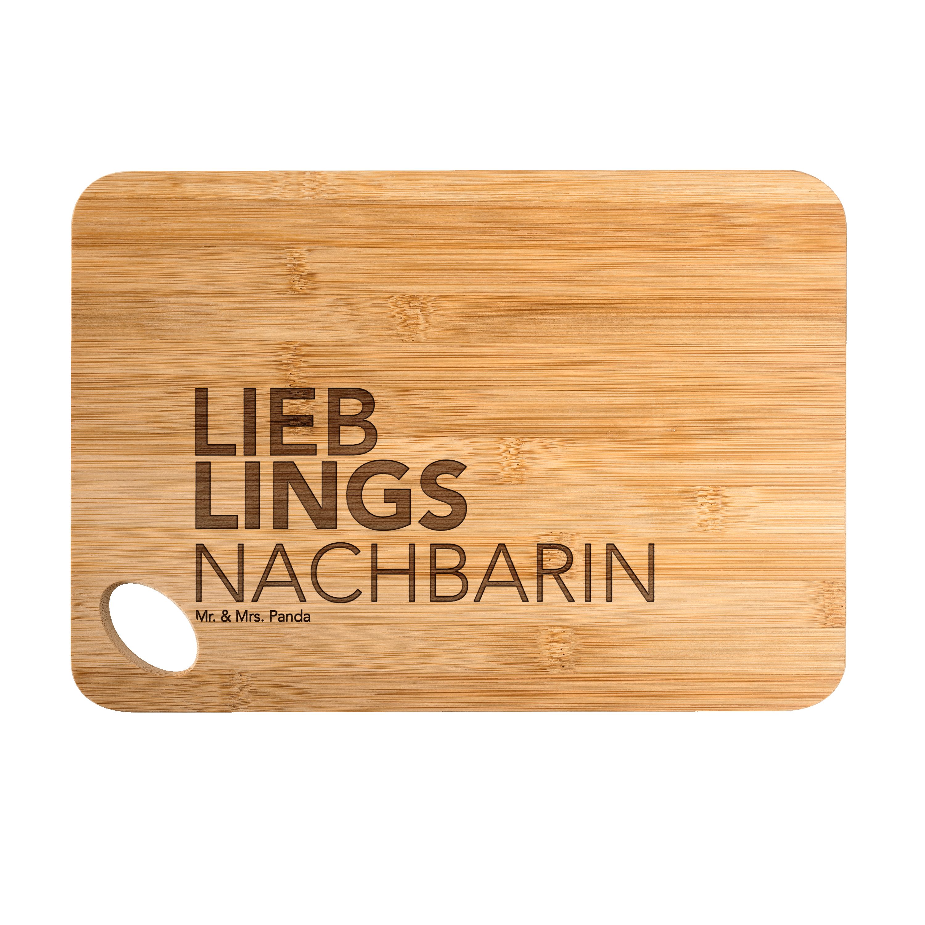 Mr. & Mrs. Panda Servierbrett »Nachbarin Transparent Geschenk
