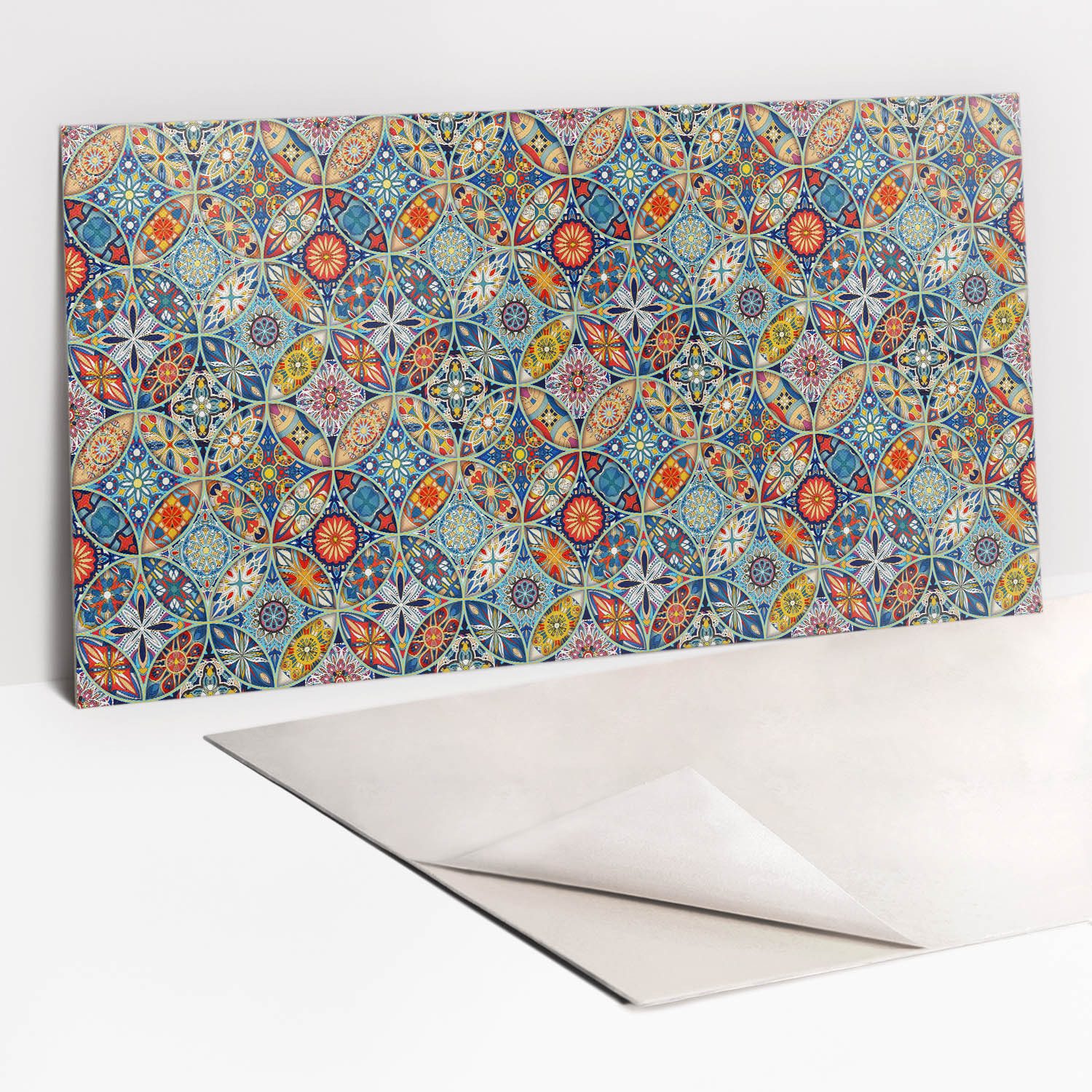 Tulup Wandpaneel Wandverkleidung Orientalische Räder 100x50cm Vinylfliesen Spritzschutz, (1-tlg)