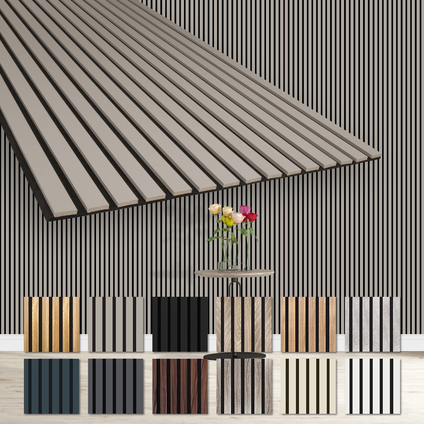 Hexim Wanddekoobjekt AP02 (Akustikpaneele 4 Stück 278x60cm Holz Comfort - f günstig online kaufen