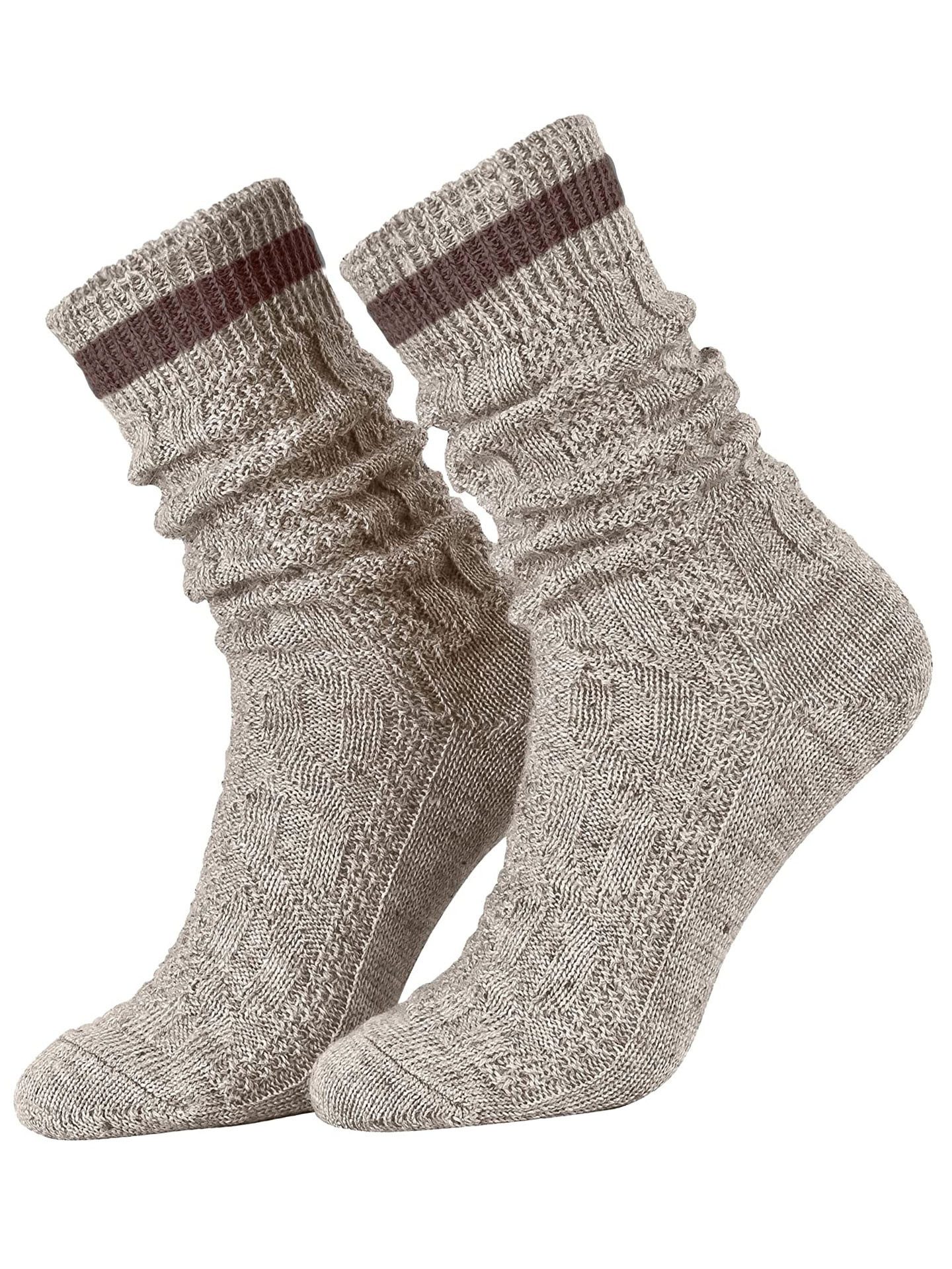 Moschen-Bayern Trachtensocken Trachtensocken Trachtenstrumpf Herren Trachtenstümpfe Wollsocken Zopfmuster