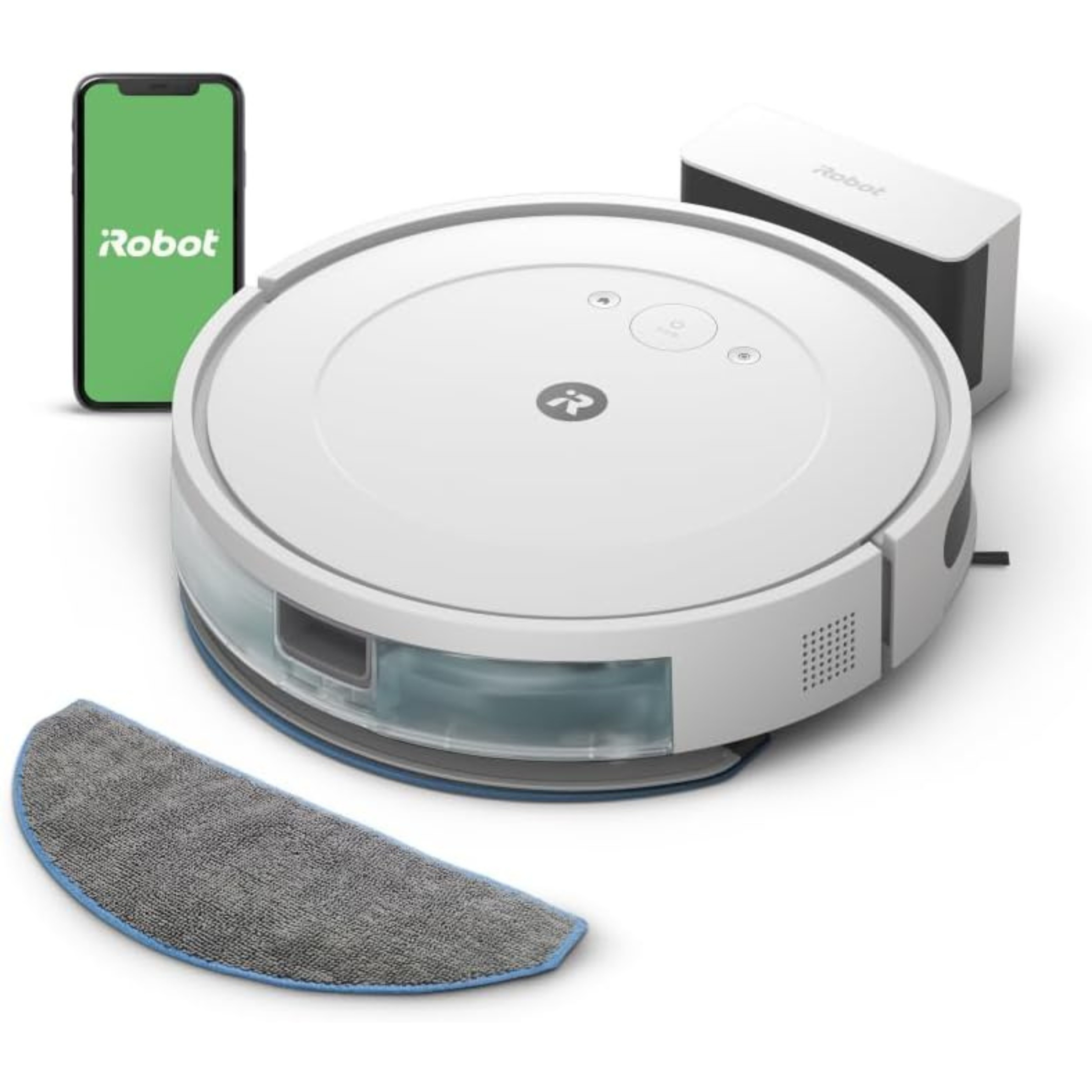 iRobot Мокро-сухий вакуумний робот Roomba Combo Essential mit Wischfunktion, 40 W, Beutellos, 4-Stufen-Reinigungssystem, App- und Sprachsteuerung