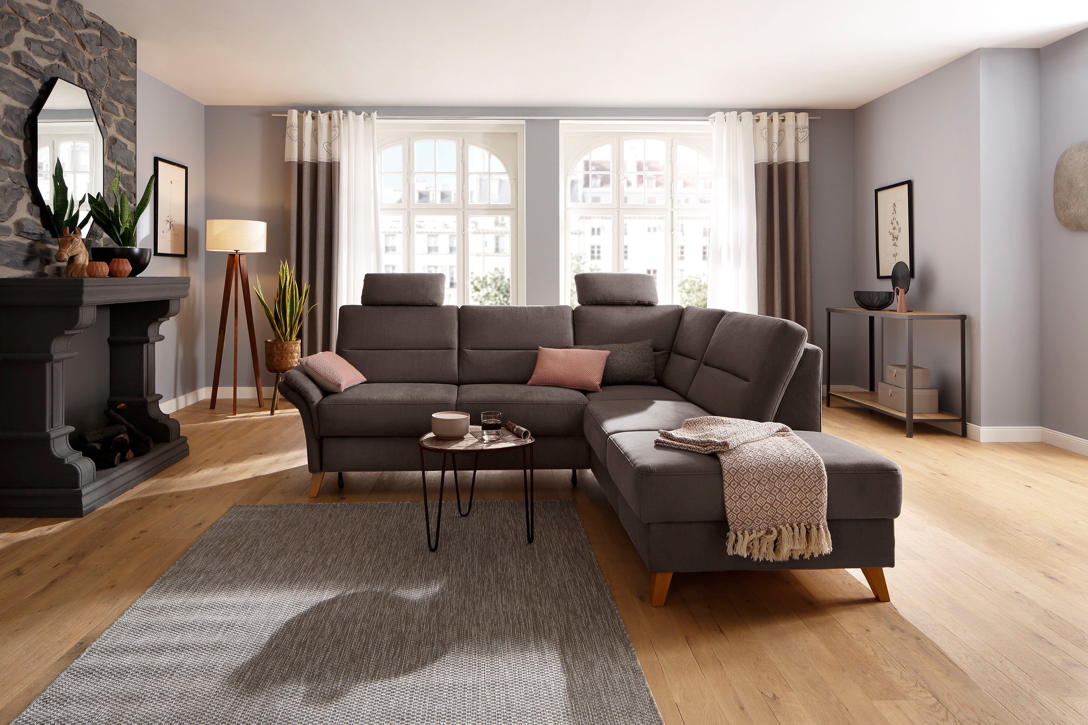 Home affaire Ecksofa "Westerland L-Form", Federkern-Polsterung, wahlweise m günstig online kaufen