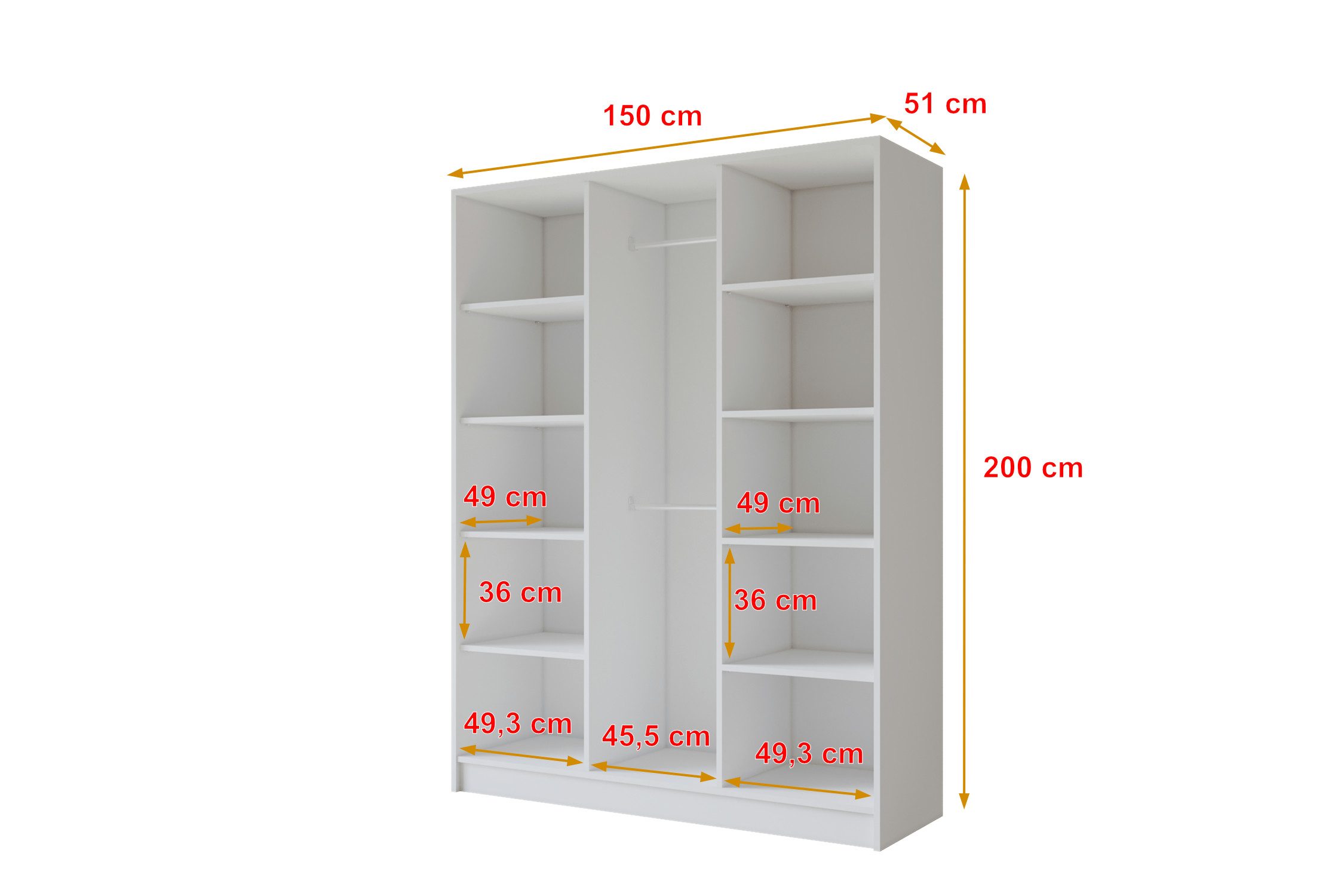 ALTDECOR Drehtürenschrank GELE (Kleiderschrank Garderobenschrank mit viel Stauraum, Moderner Schrank)