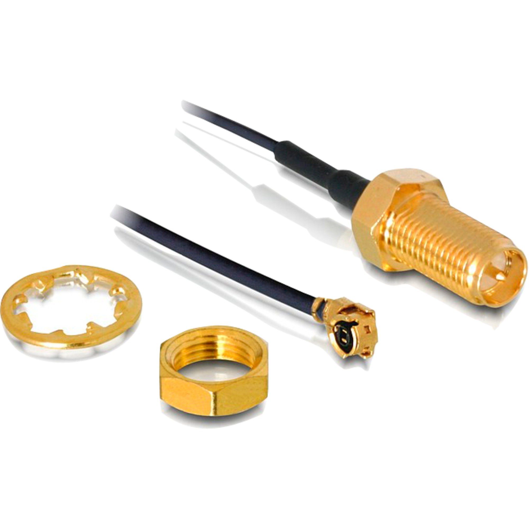 DeLOCK RP-SMA Buchse zum Einbau > MHF/U.FL SAT-Kabel