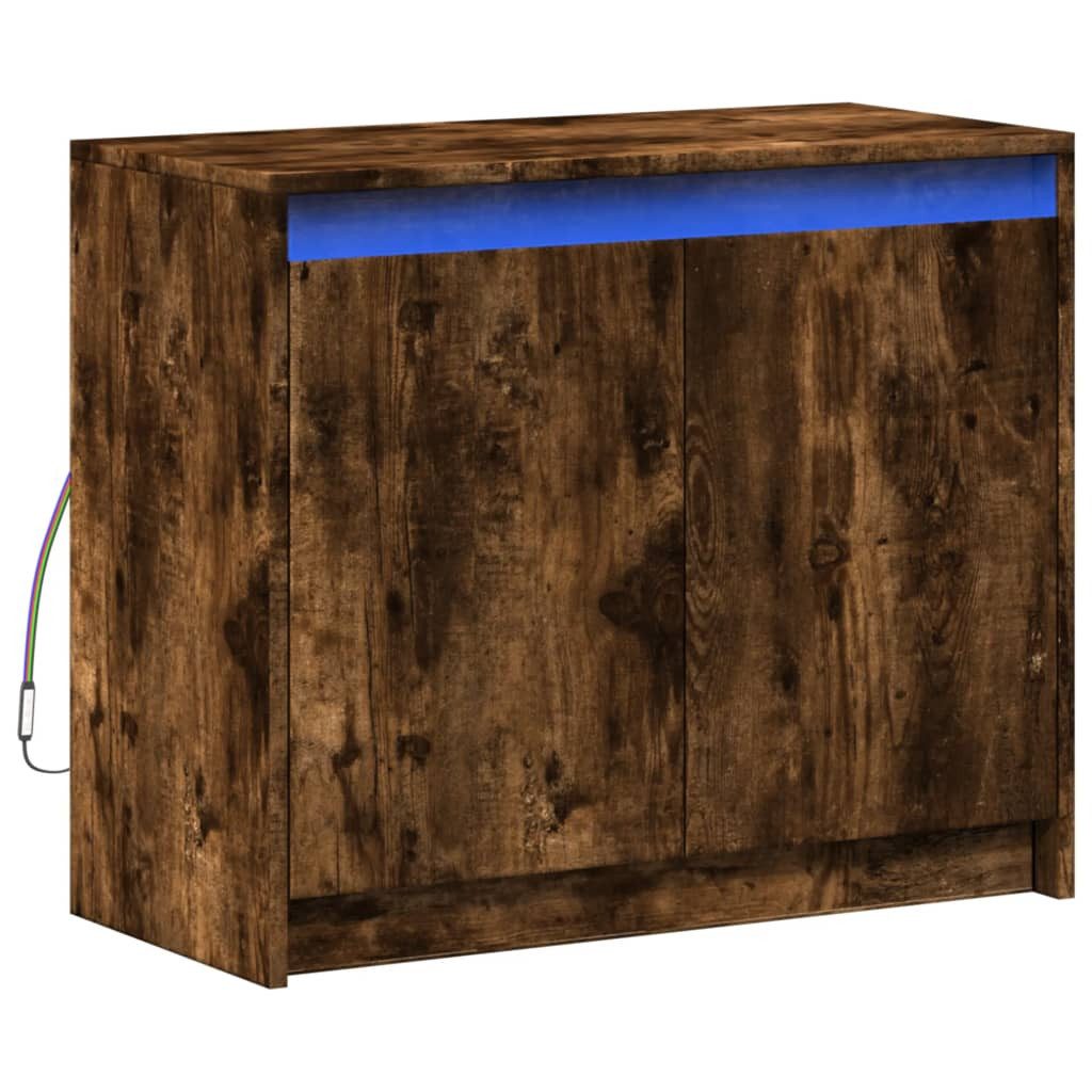 vidaXL Sideboard LED-Sideboard Räuchereiche 72x34x61 cm günstig online kaufen