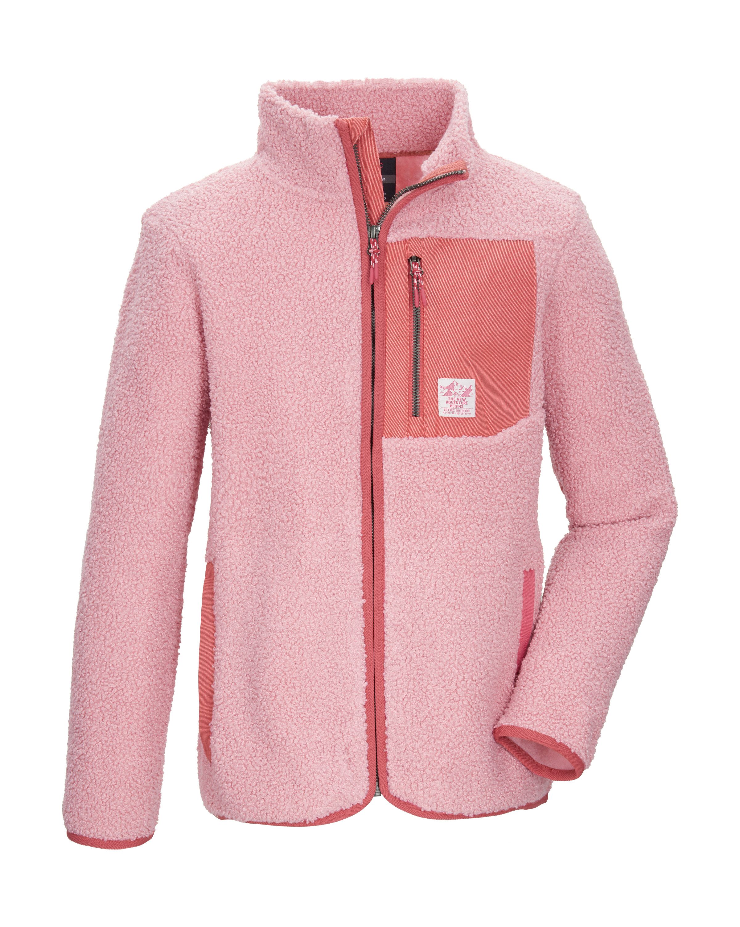 Killtec Fleecejacke KOW 140 GRLS FLC JCKT Weiche Sherpa-Fleecejacke mit Kinnschutz und Stauraum