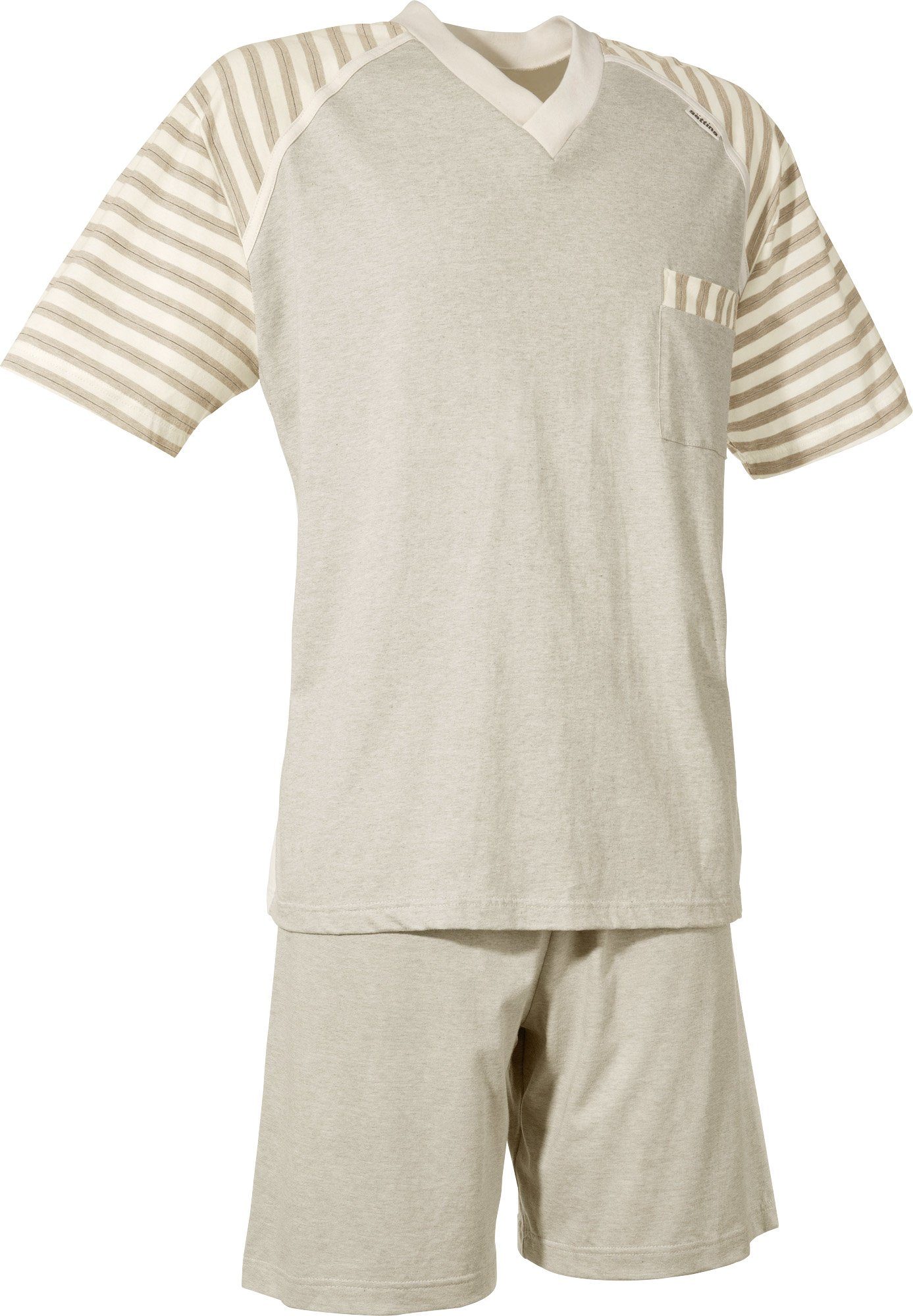 götting Pyjama Herren-Shorty naturbelassen Single-Jersey Streifen günstig online kaufen