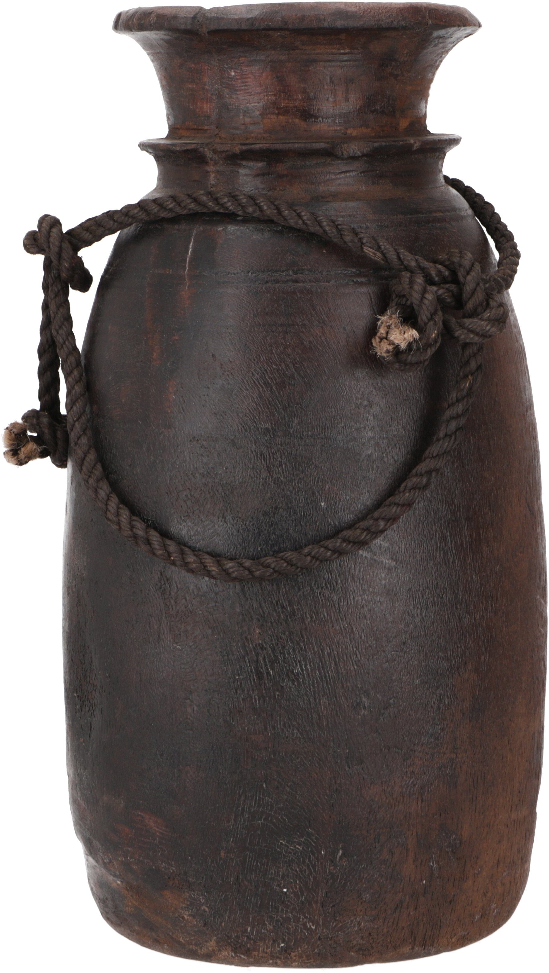 Guru-Shop Dekovase Vintage Holz Vase, Krug Rajasthan gedrechsel -.. günstig online kaufen