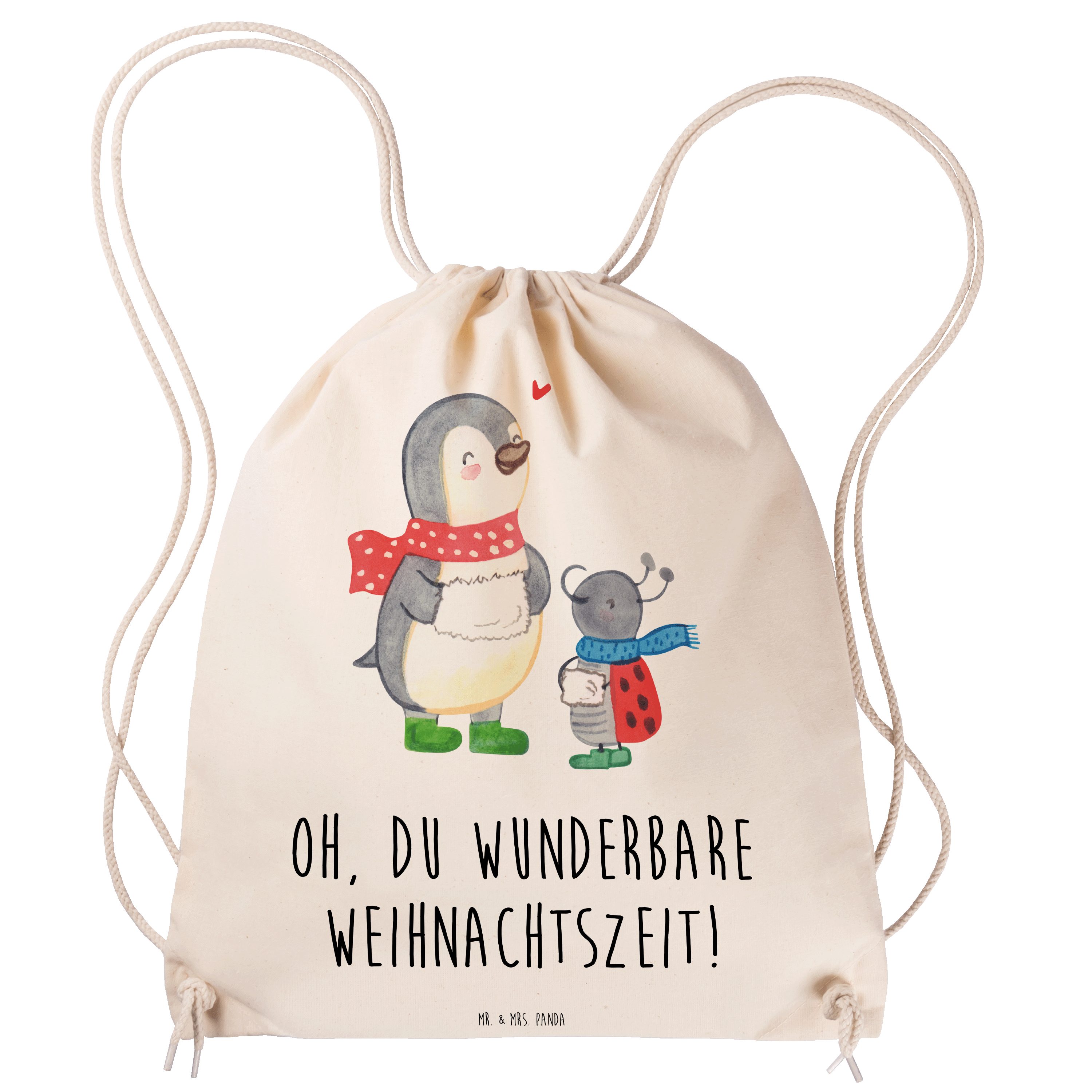 Mr. & Mrs. Panda Sporttasche Smörle Winterzeit - Transparent - Geschenk, Wintermotiv, Turnbeutel, (1-tlg)