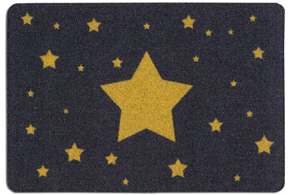 Sauberlaufmatte Fußmatte Höhe: Fußmatte 30° rechteckig, waschbar Türvorleger Sterne bei Schmutzfangmatte grau mm, akzente, Abstreifer, 3 40x60 Türmatte