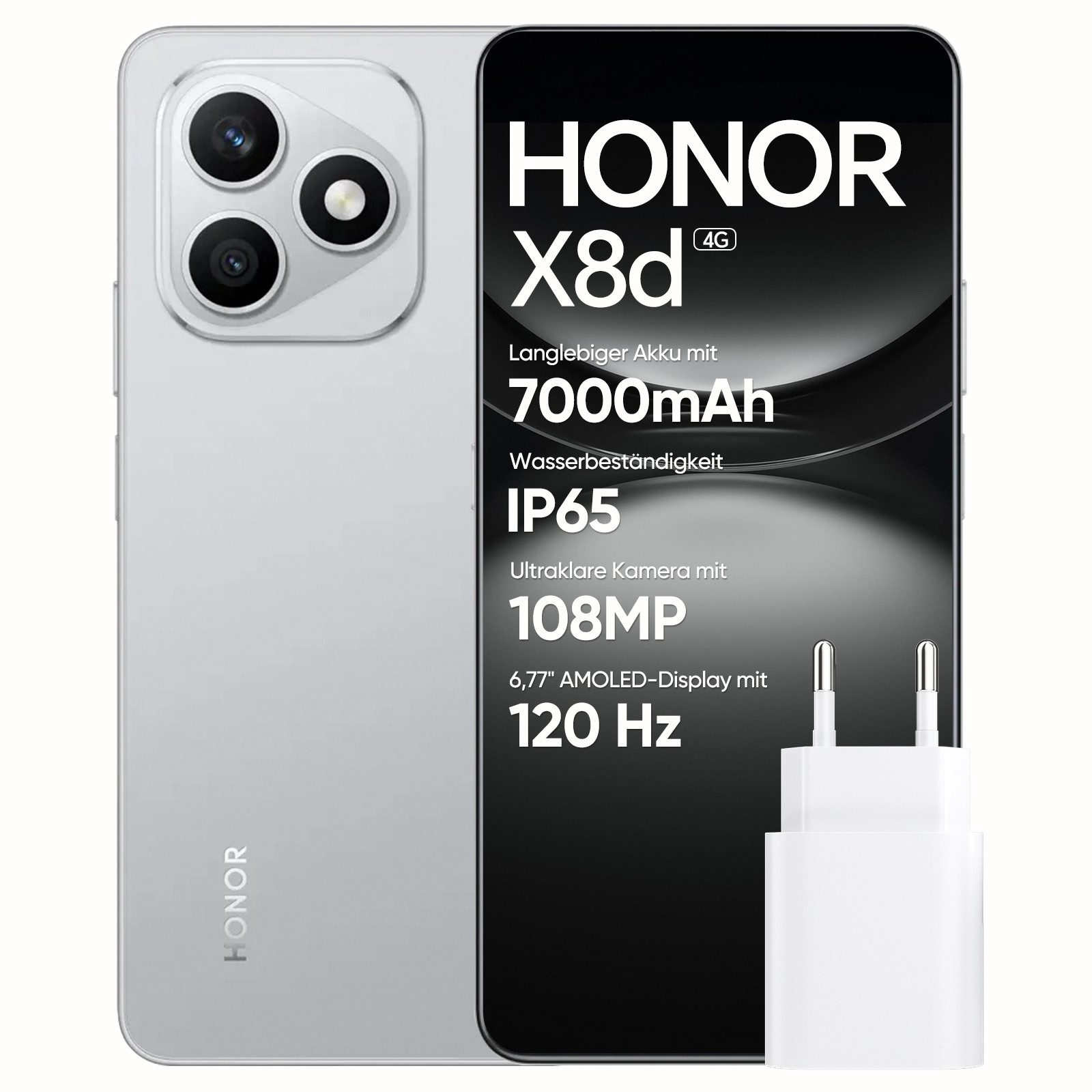 Honor HONOR X8d 8GB+256GB Robustes Smartphone mit 7000mAh Akku, IP65 Smartphone (6.77 Zoll, Outdoor-Handy mit 120Hz AMOLED, 45W Schnellladung)