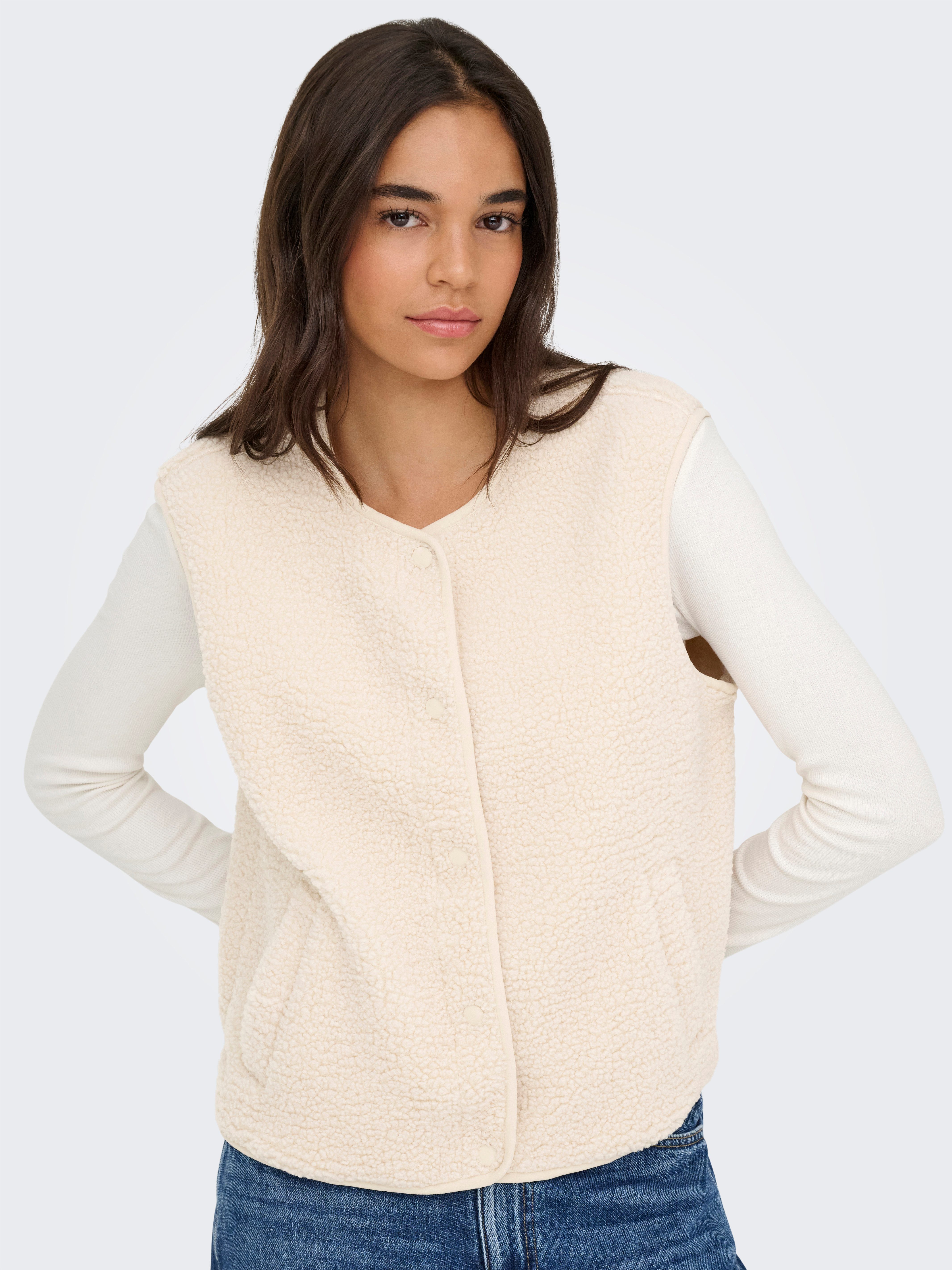 JDY Plüschweste JDYSIMINA TEDDY WAISTCOAT OTW QIQ NOOS Kunstfaser