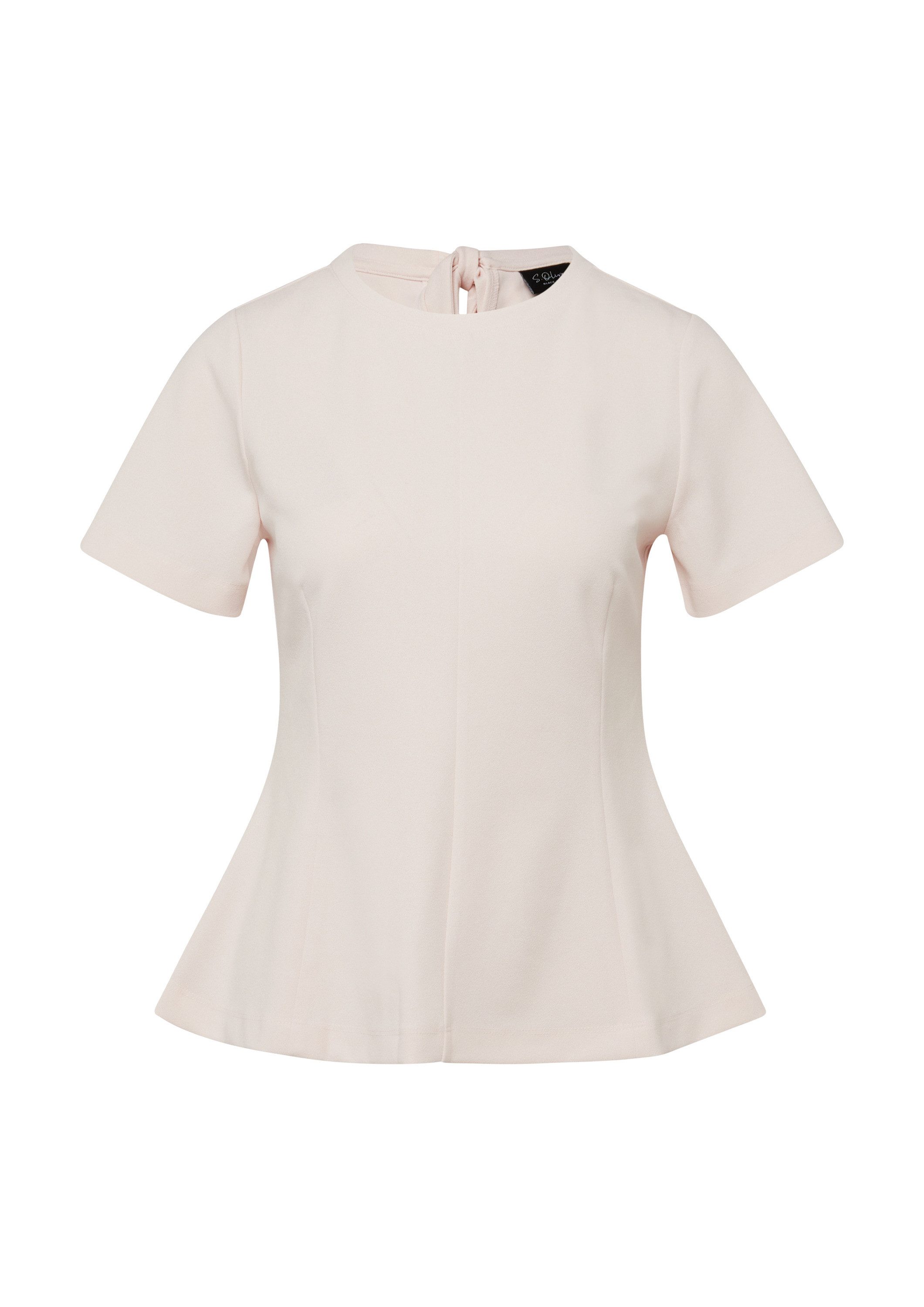s.Oliver Kurzarmshirt T-Shirt Ausgestelltes T-Shirt mit Schleifen-Detail