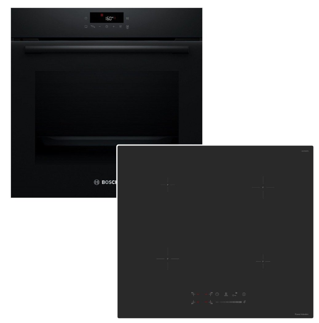 BOSCH Backofen-Set Einbaubackofen Pyrolyse + keenberk Induktionskochfeld Booster Matt, mit Nein, Pyrolyse-Selbstreinigung Hydrolyse