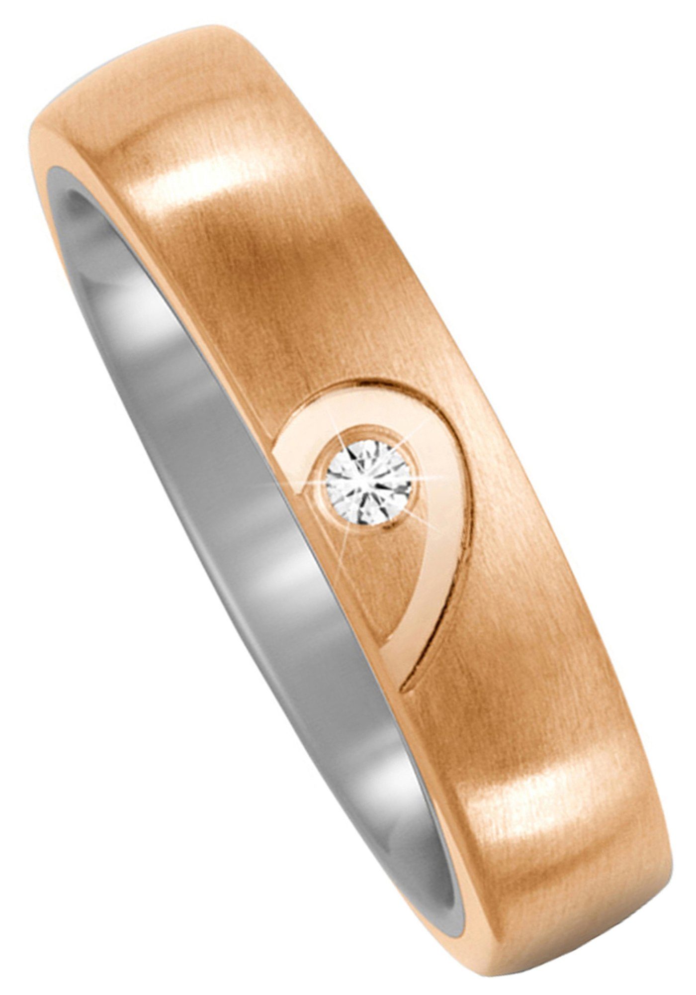 JOBO Fingerring Ring mit Diamant, Titan