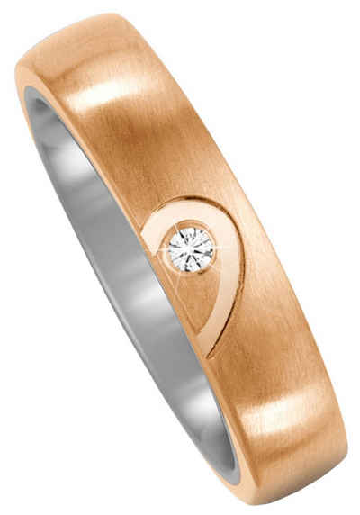JOBO Fingerring »Ring mit Diamant«, Titan