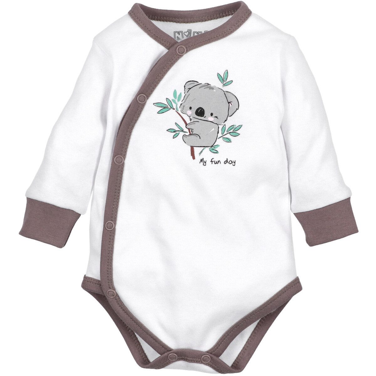 NINI Langarmwickelbody Koala Unisex Kinder (1-tlg) Langarm Einteiler, Body, Longsleeve-Body, Bodysuit, Stretchbody