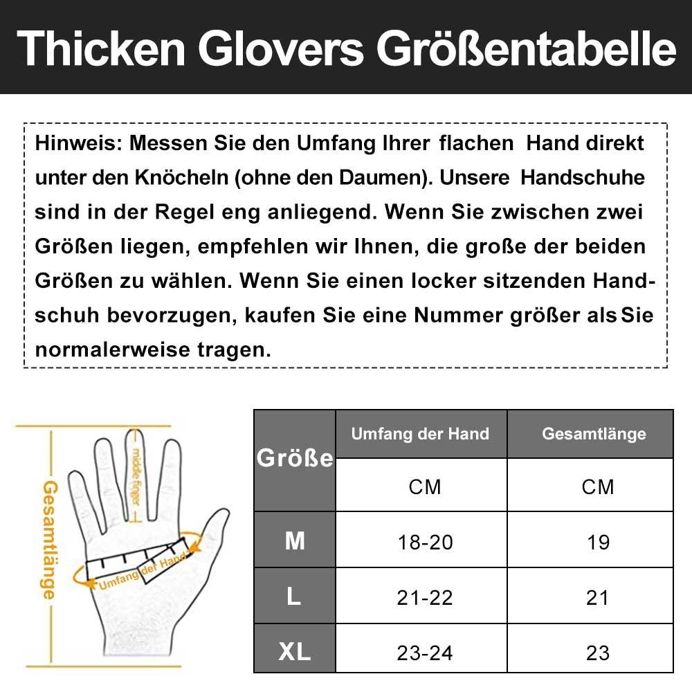 Qelus Reithandschuhe Thermo Winddichte Skifahren Grau Touchscreen Handschuhe Handschuhe