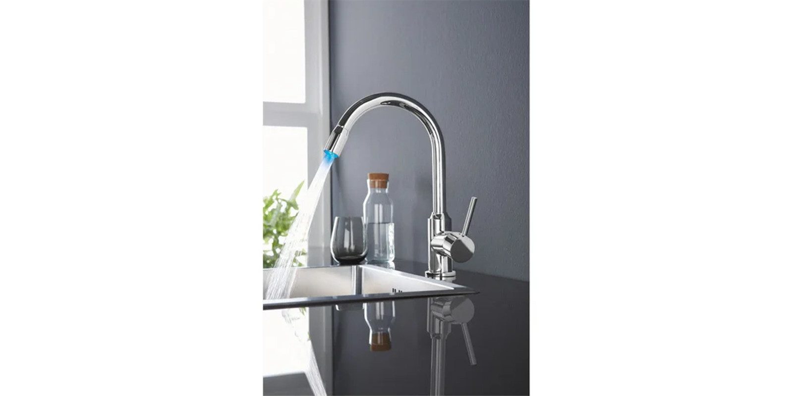 Livarno home Küchenarmatur LIVARNO home LED Spültischarmatur, Küchenarmatur Armatur 360° chrom mit temperaturabhängigem Farbwechsel