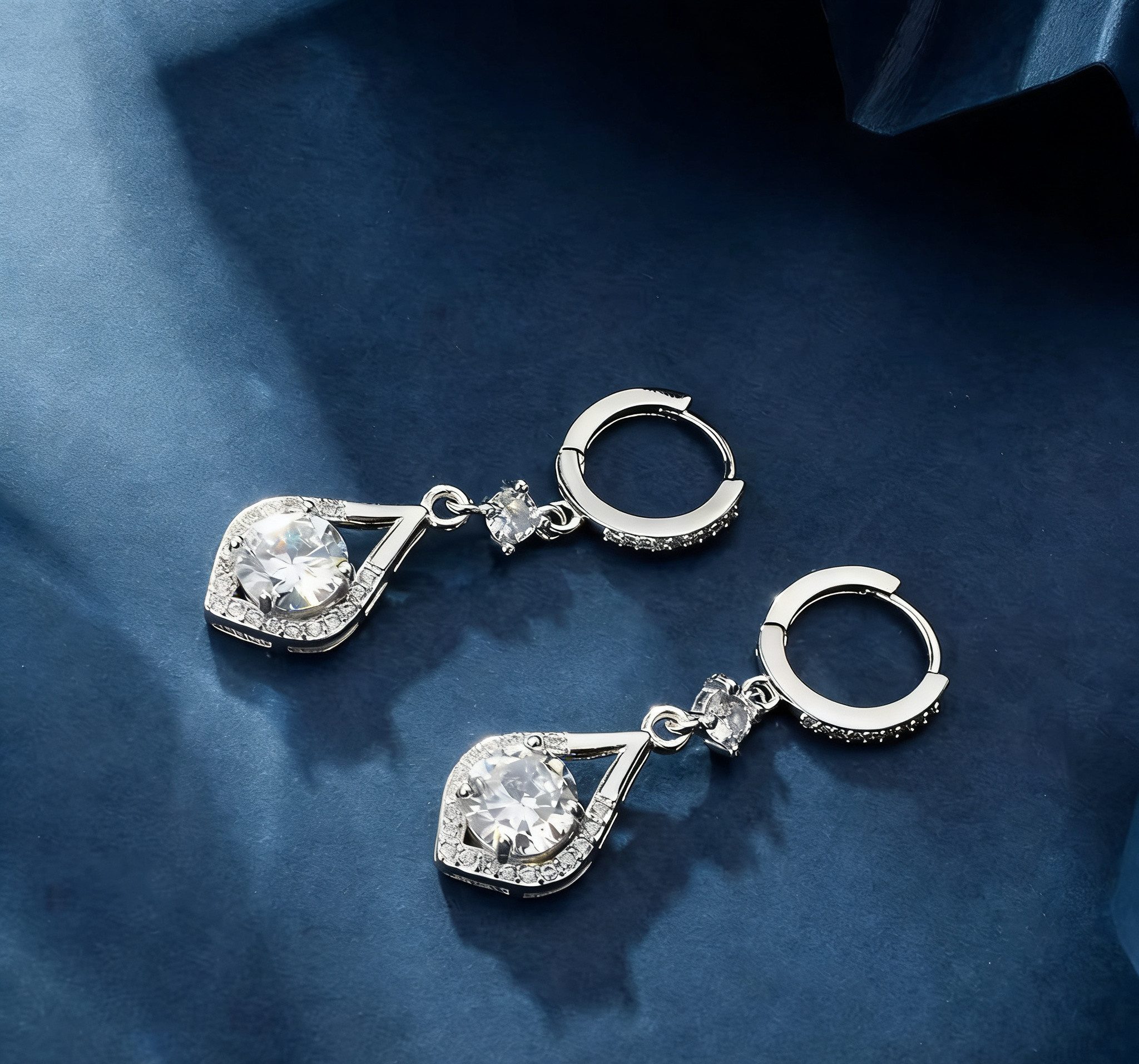 Jumpeak Paar Ohrhänger ohrringe damen, gold ohrringe damen 585 echtgold, lange ohrringe hängend, 0.5ct ohrringe modeschmuck, ohrringe hochzeit, weißgold ohrringe