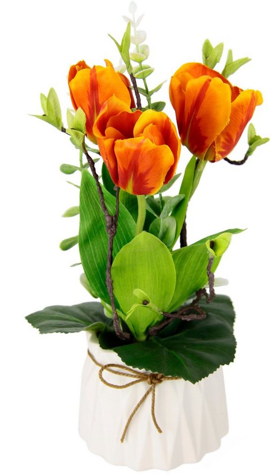 Kunstblume Tulpen, I.GE.A., Höhe 32 cm, Im Topf aus Keramik Gesteck  Künstliche Frühlingsblume