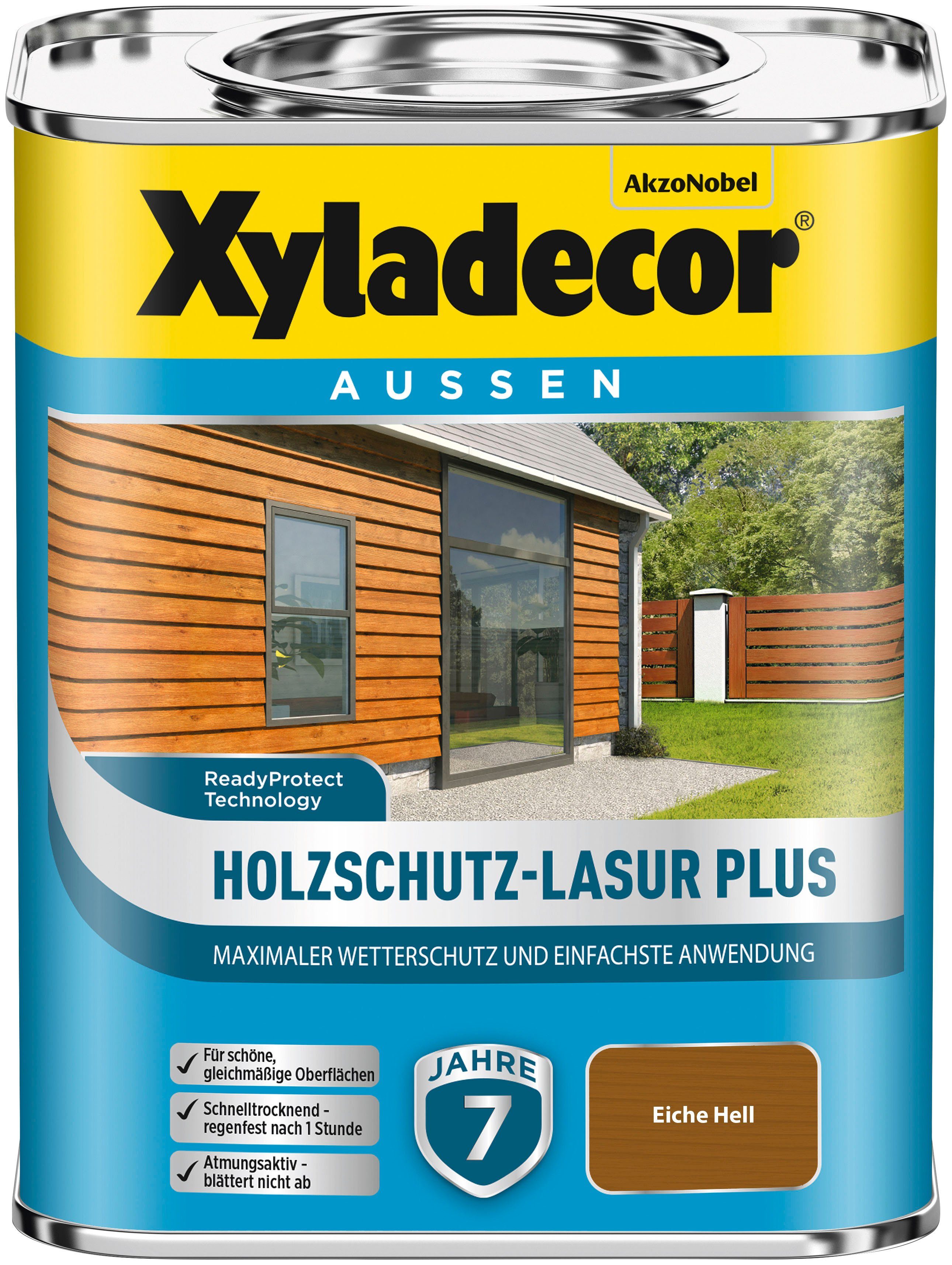 Xyladecor  Holzschutzlasur Holzschutz-Lasur Plus, erhältlich verschiedenen Gebindegrößen und Farben eiche hell