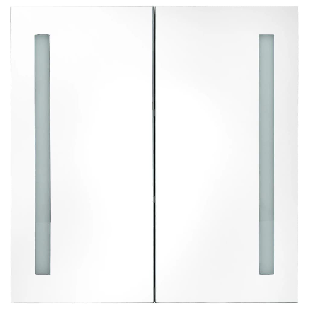 LED-Bad-Spiegelschrank Badezimmerspiegelschrank 62x14x60 (1-St) Betongrau cm vidaXL