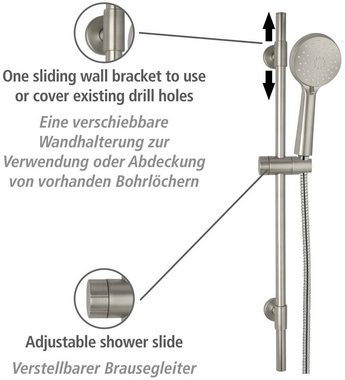 WENKO Brausegarnitur Young, Duschstange inkl. Halter, Handbrause und Duschschlauch