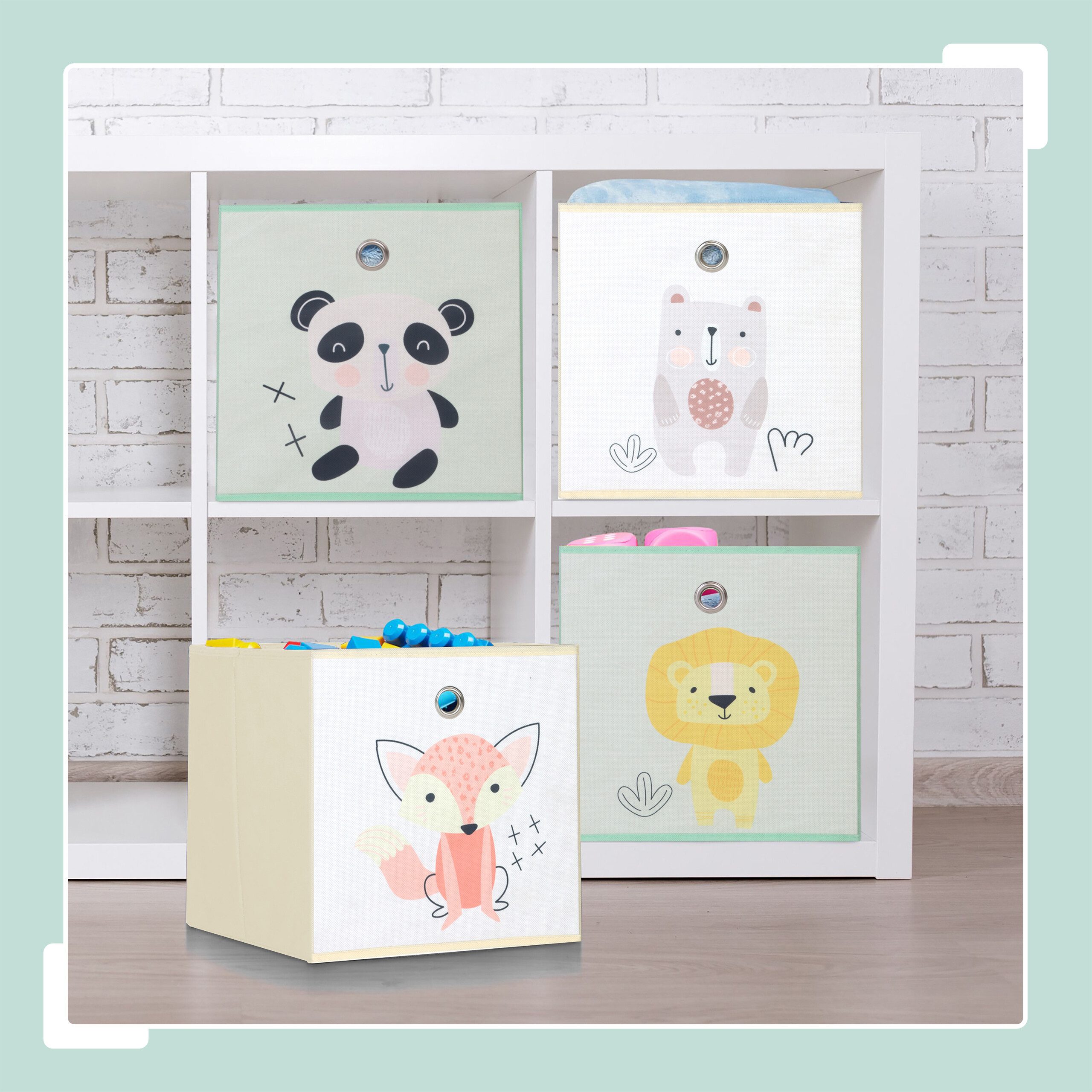 relaxdays Faltbox Kinder Aufbewahrungsboxen im 4er günstig online kaufen