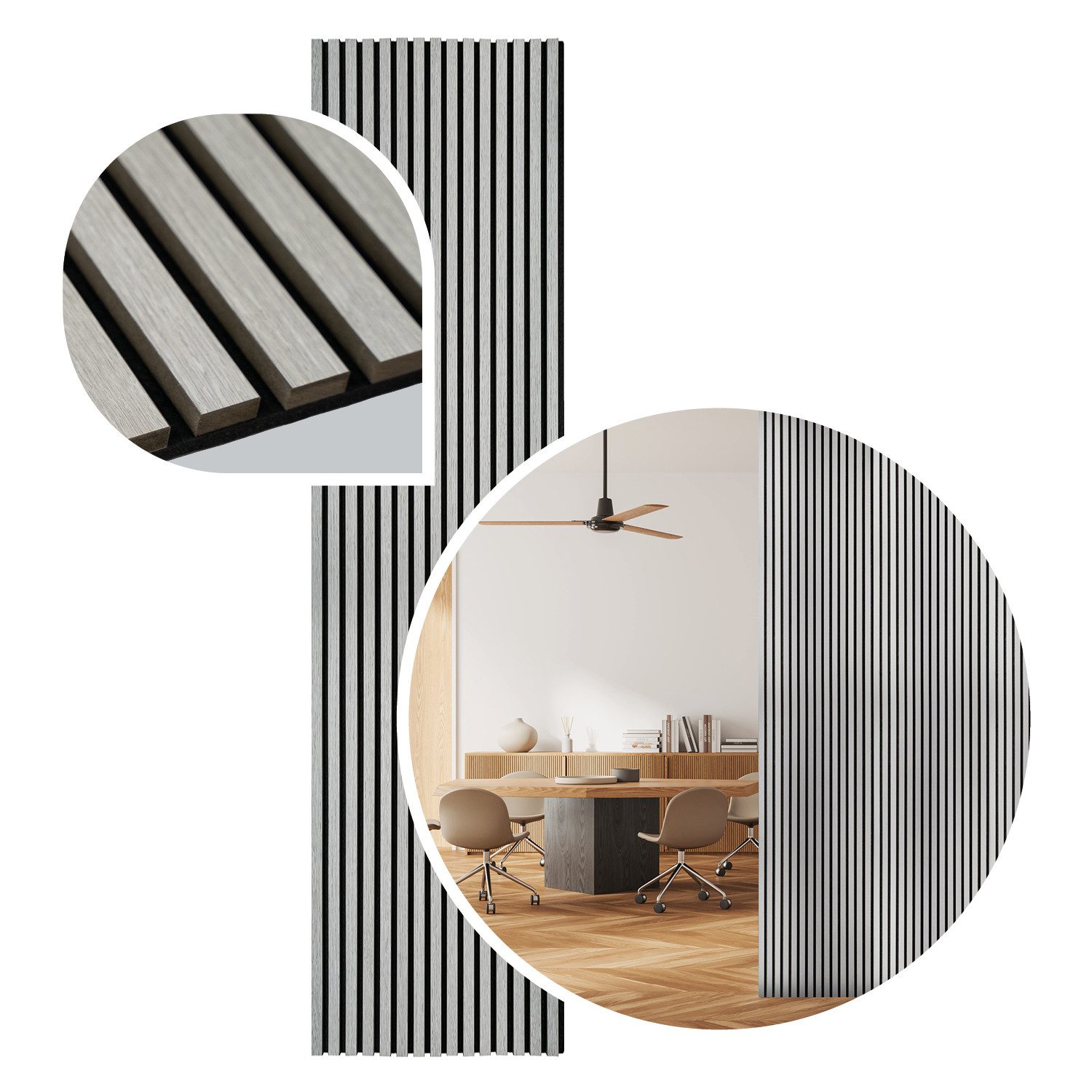 LP projekt Akustikplatte Effektive Wandpaneele für ruhige Räume & moderne Raumgestaltung, (Verfügbar in Breiten 120–300 cm und Längen 40/60 cm), Schallabsorbierende Wandverkleidung für Home Office & Wohnzimmer