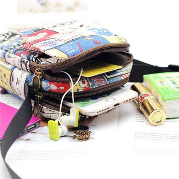 GelldG Umhängetasche Umhängetasche für Handy und Geldbörse Segeltuch Schultertasche