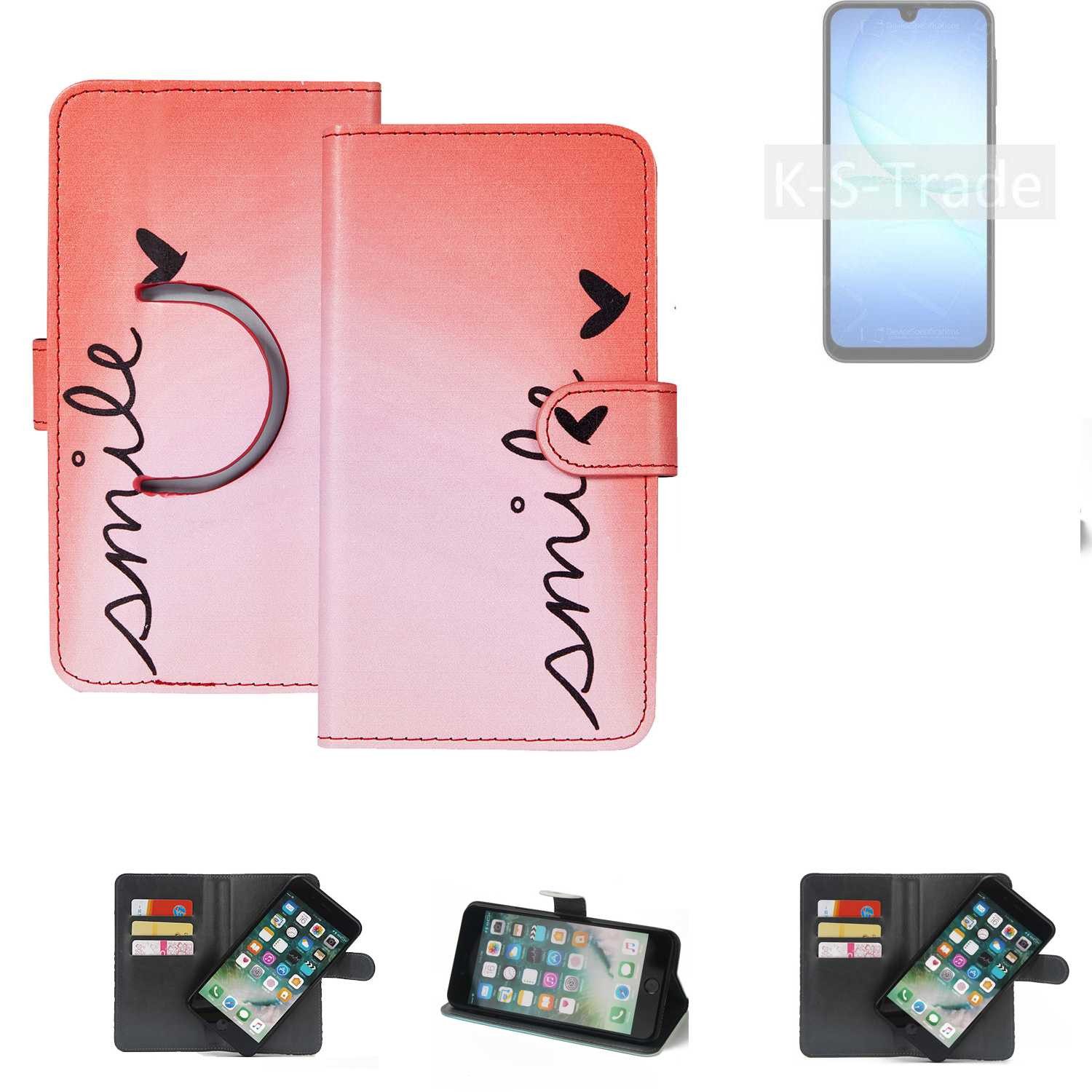 K-S-Trade Handyhülle für Samsung Galaxy A17 5G, Schutzhülle Handyhülle Hülle cover bookstyle Etui “smile“