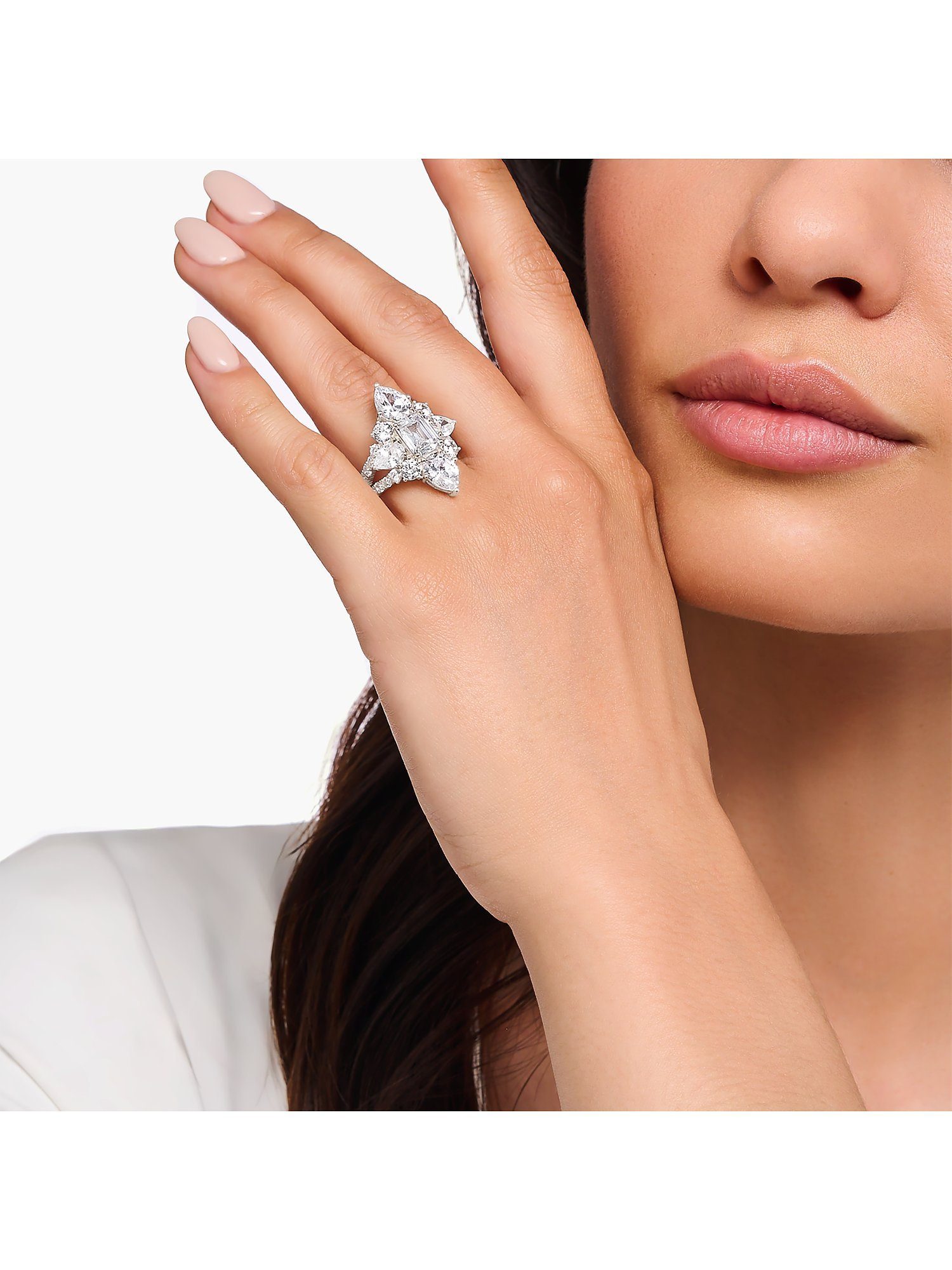 THOMAS SABO Fingerring Thomas Sabo Damen-Damenring 925er Silber Zirkonia, Zirkonia