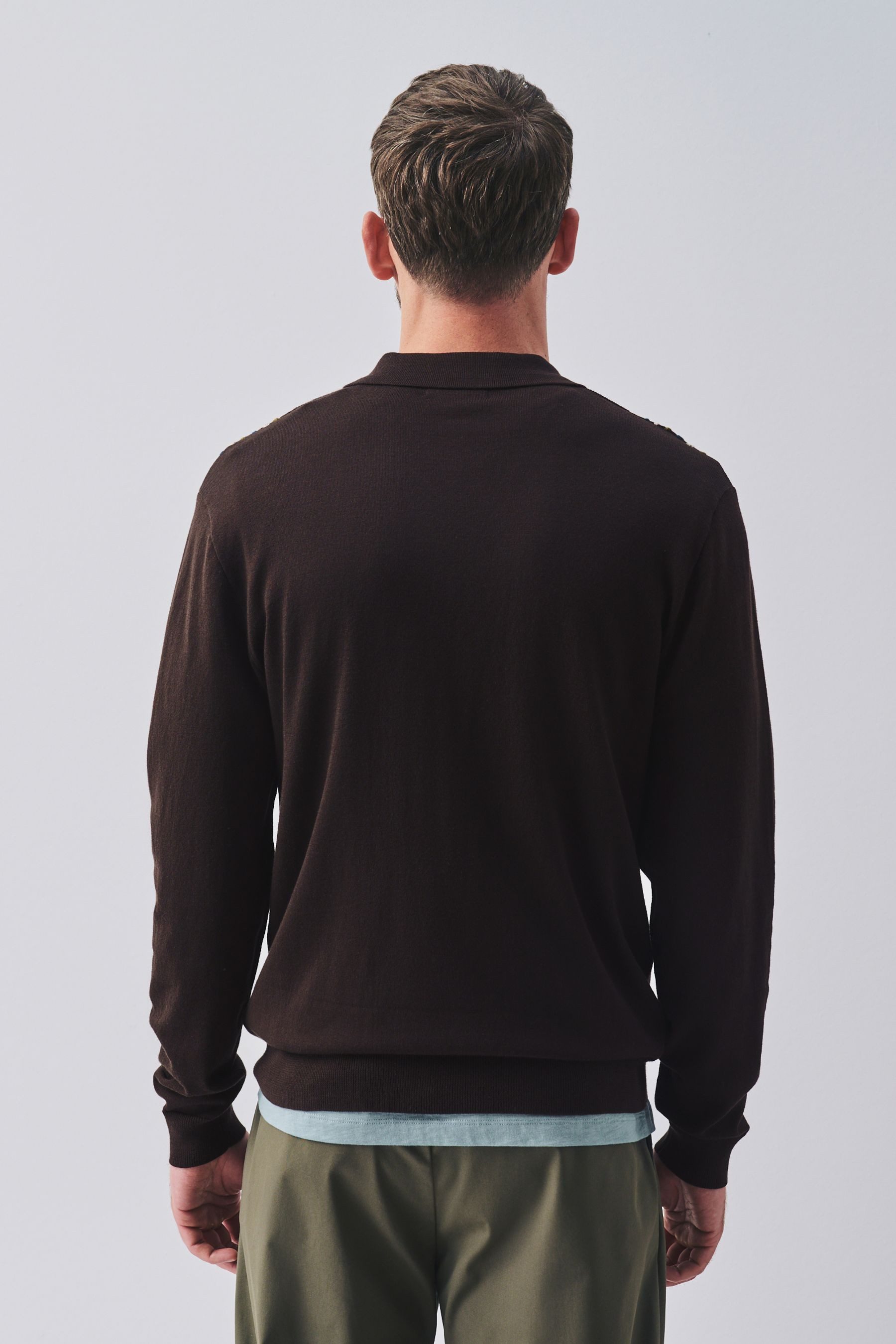Next Polokragenpullover Strick-Poloshirt mit RV-Kragen und Streifen (1-tlg)
