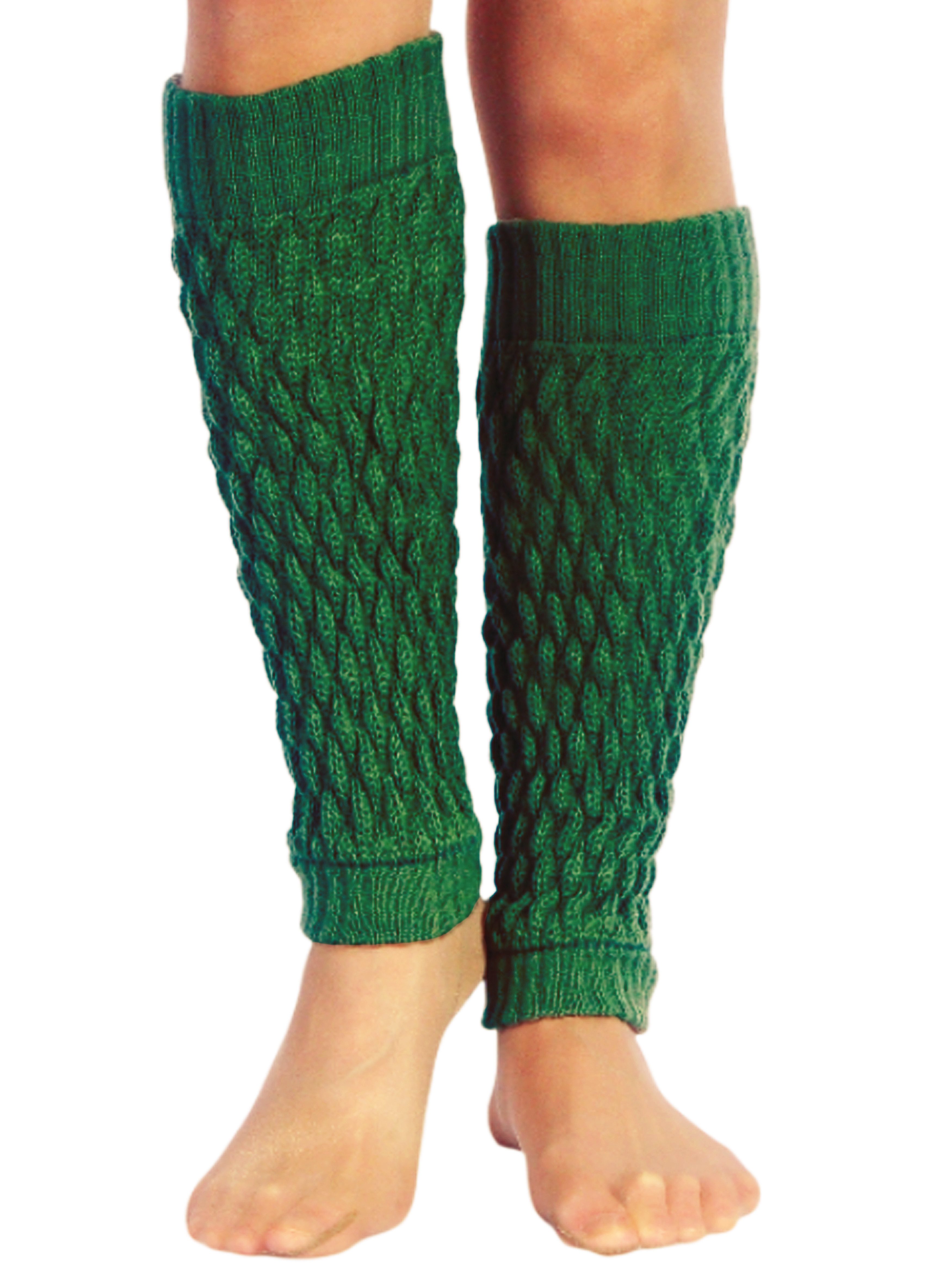 Martinex Beinstulpen Stulpen in grün dunkelgrün elegante Beinwärmer Damen Strickstulpen (1 Paar) elastisch, wärmend, weich für Damen und Mädchen