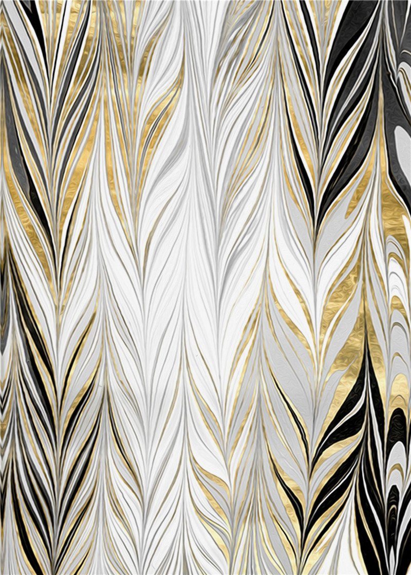 UG Kunstdruck Luxus geometrischer dekorative Moderner L.Ru Goldfolie, Malerei Kern (2 Licht Abstraktes Bild Eingang aus einfacher Strichzeichnungskern St), Malerei