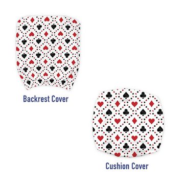 Bürostuhlhusse dekorative Schutzhülle aus Stretchgewebe, Abakuhaus, rot schwarz Tourist Poker-Karten