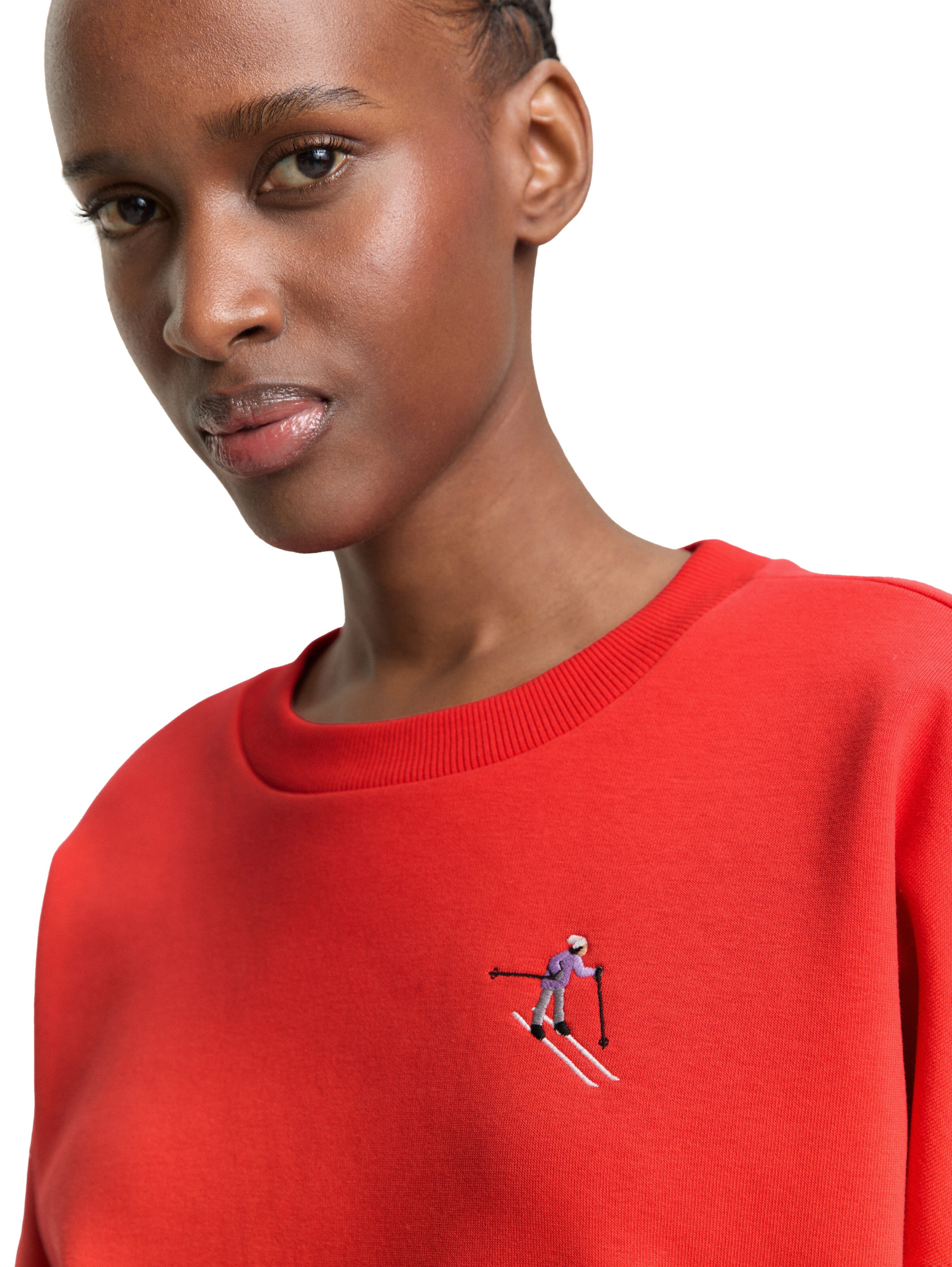 TOM TAILOR Denim Sweatshirt Rundhals, bequeme Passform, bedruckt