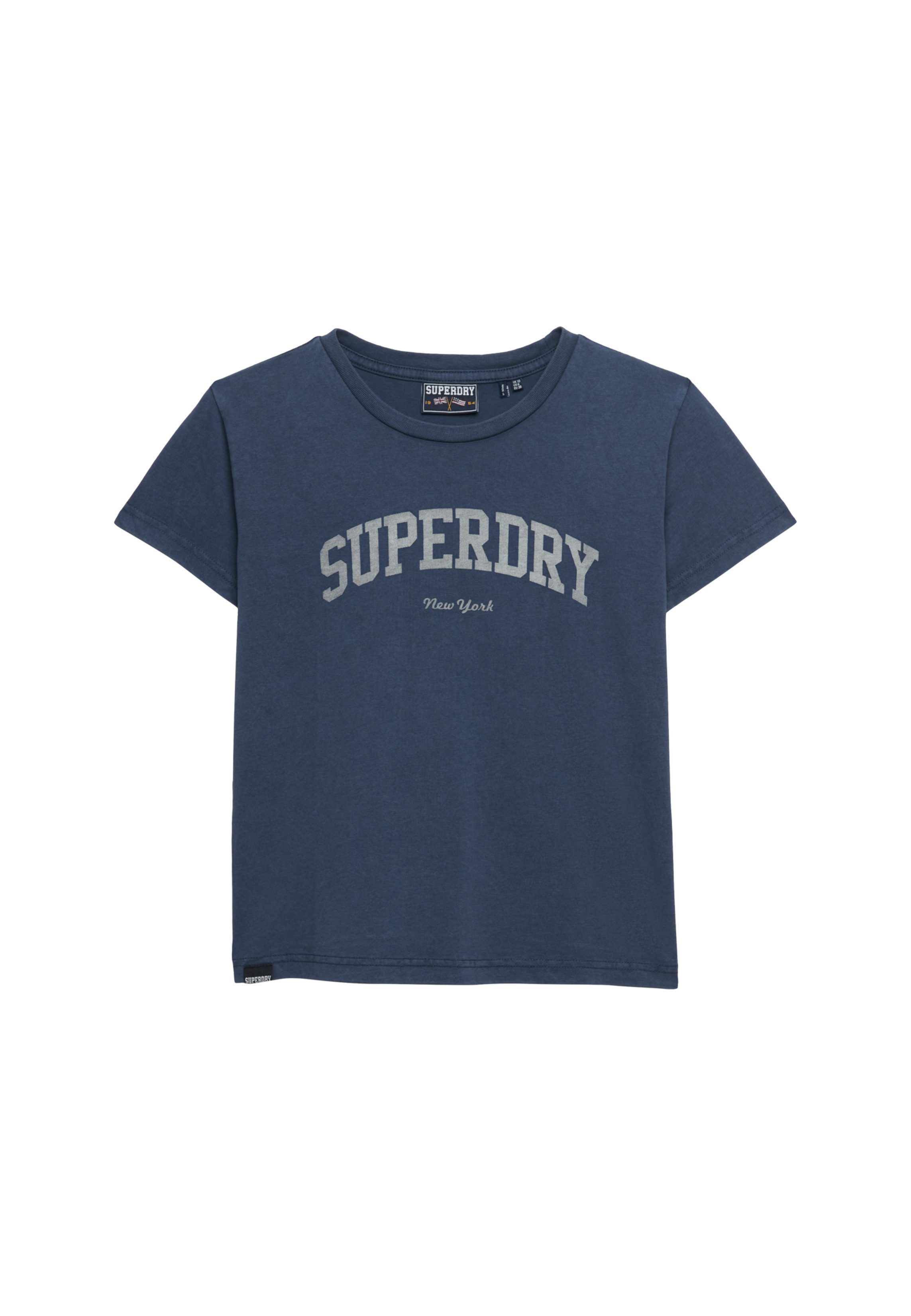 Superdry Print-Shirt ATH ESS FITTED GRAPHIC TEE aus Baumwolle und Single Jersey, Slim Fit, mit Rundhalsausschnitt