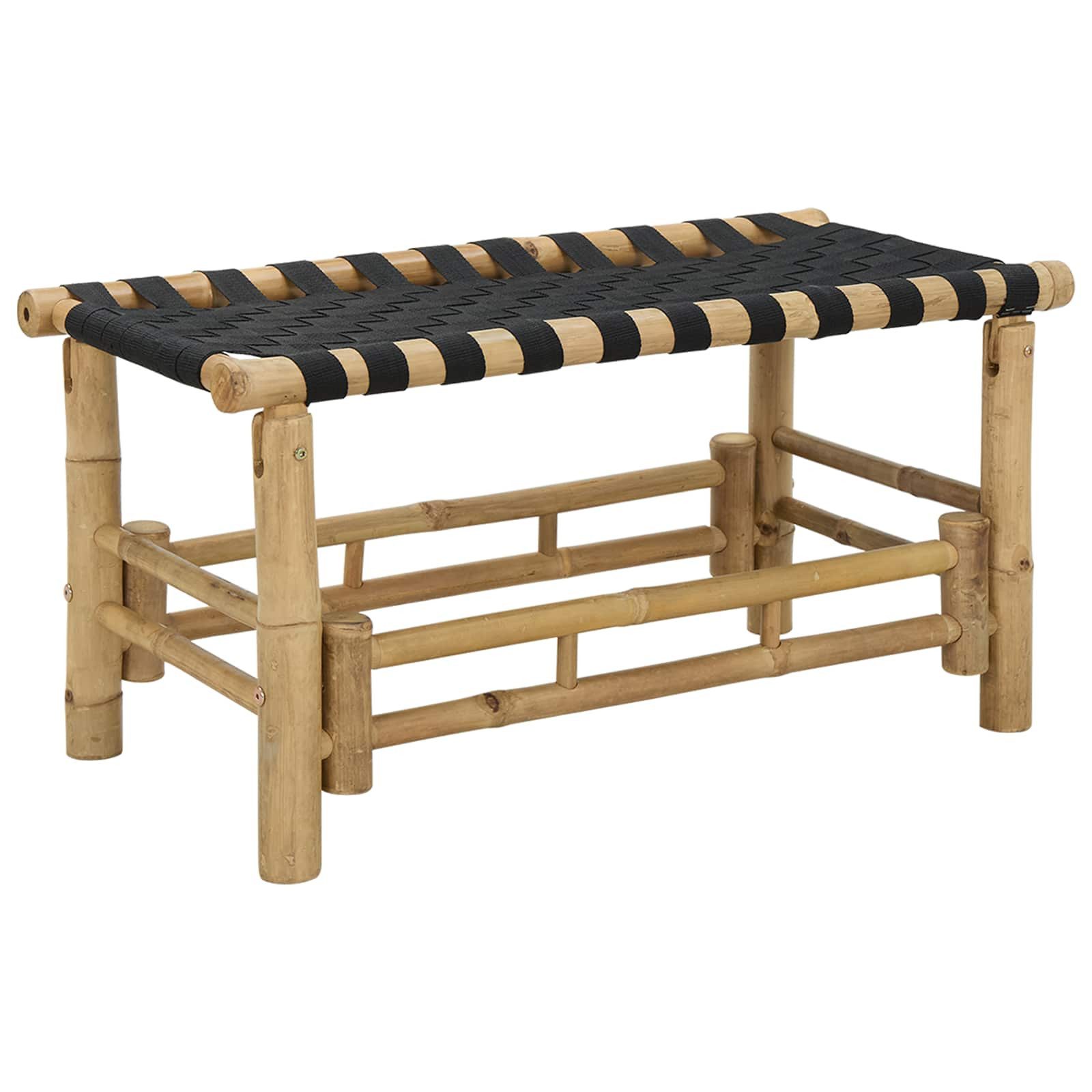 vidaXL Gartenbank Gartenbank 80 x 38 x 40 cm Bambus Natur Rechtwinklig (1-St)