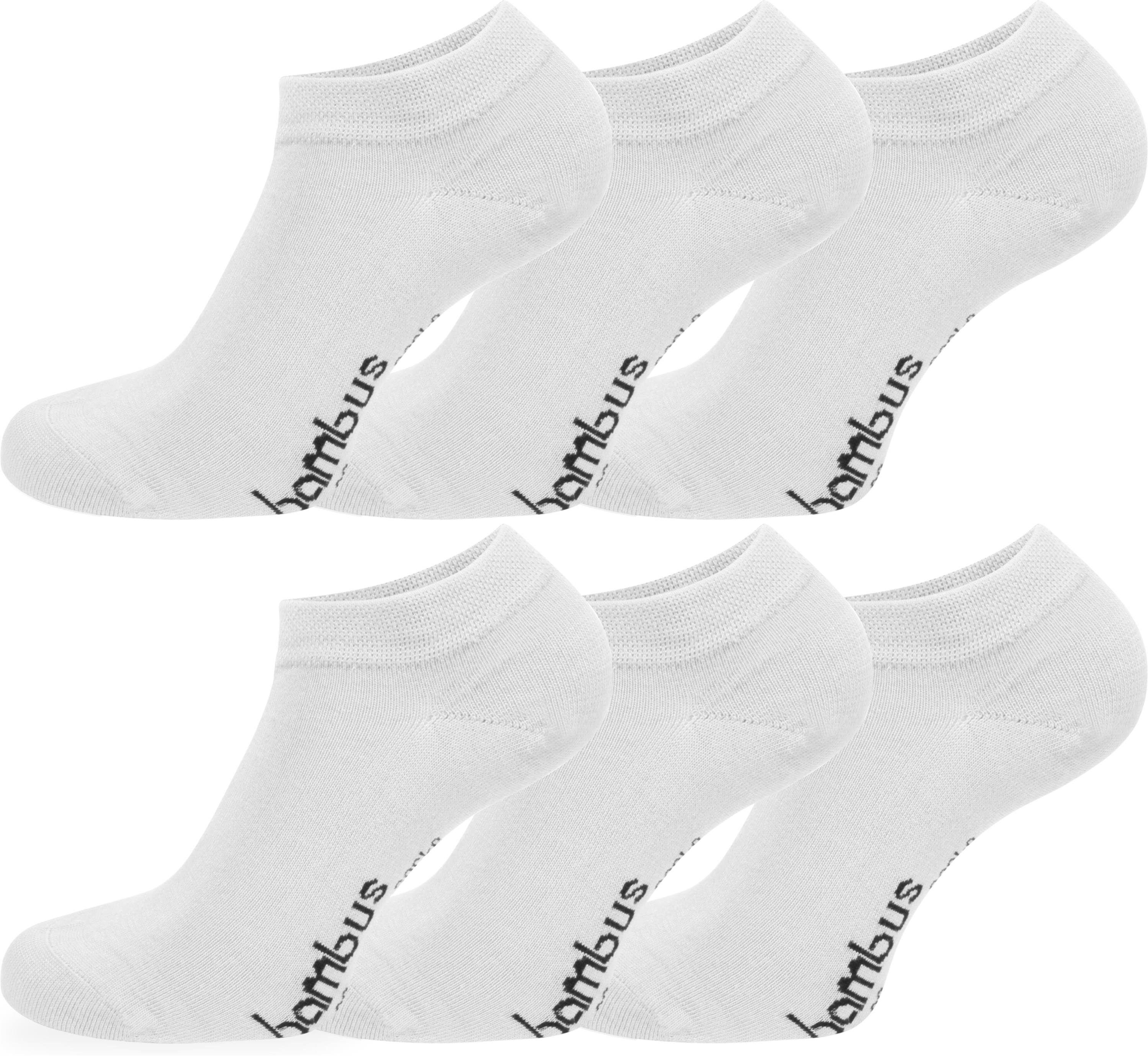 Sneakers Paar) Sneakersocken 6 seidenweich 6 Paar (6er-Set, durch Weiß Viskose normani Bambus-Gesundheitssocken