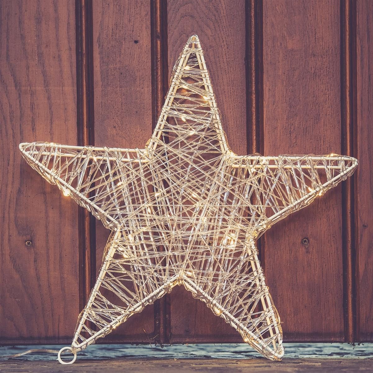 Dekostern 30cm Weihnachtsstern beleuchtet LED Weihnachtsdeko Fenster