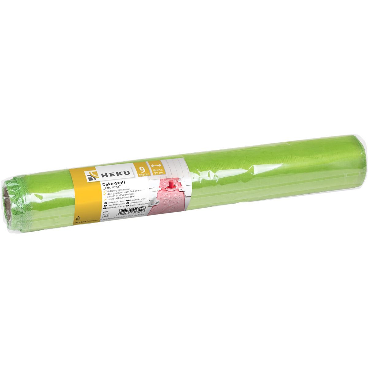 HEKU Stoff Deko Stoff Organza auf Rolle maigrün 9mx37cm