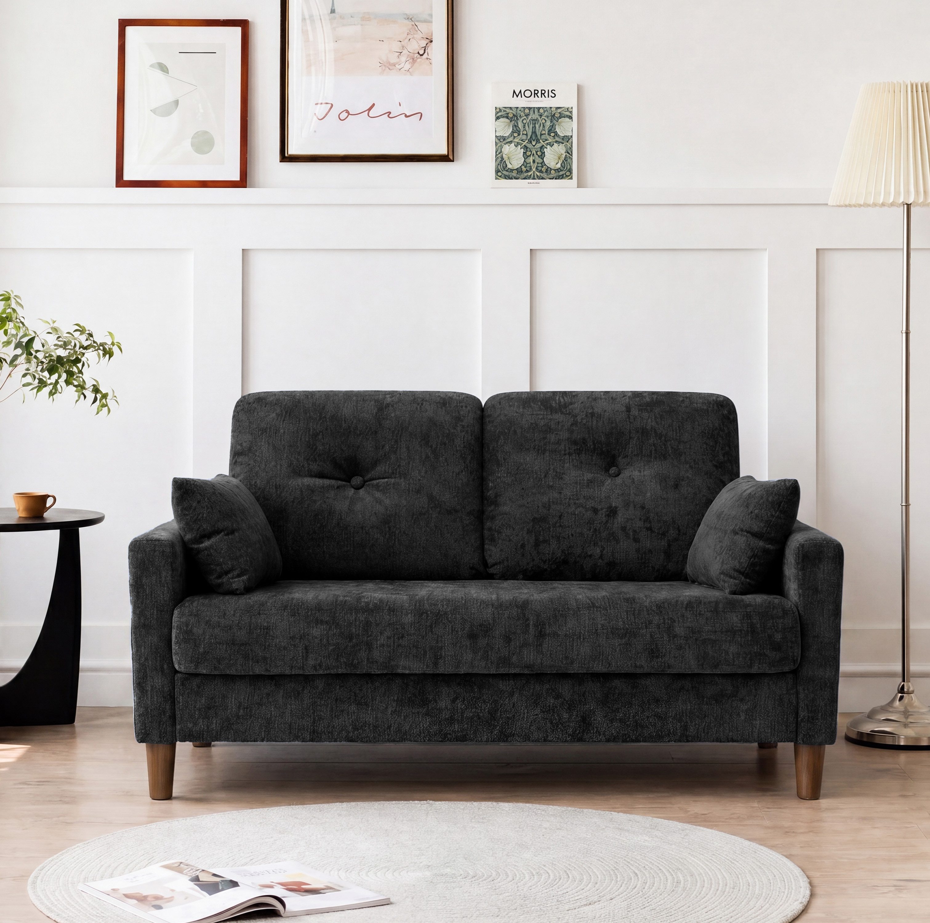 Vipbear Sofa 2-Sitzer Sofa mit Seitentaschen, kompakt für kleine Räume, 120cm, 1 Teile