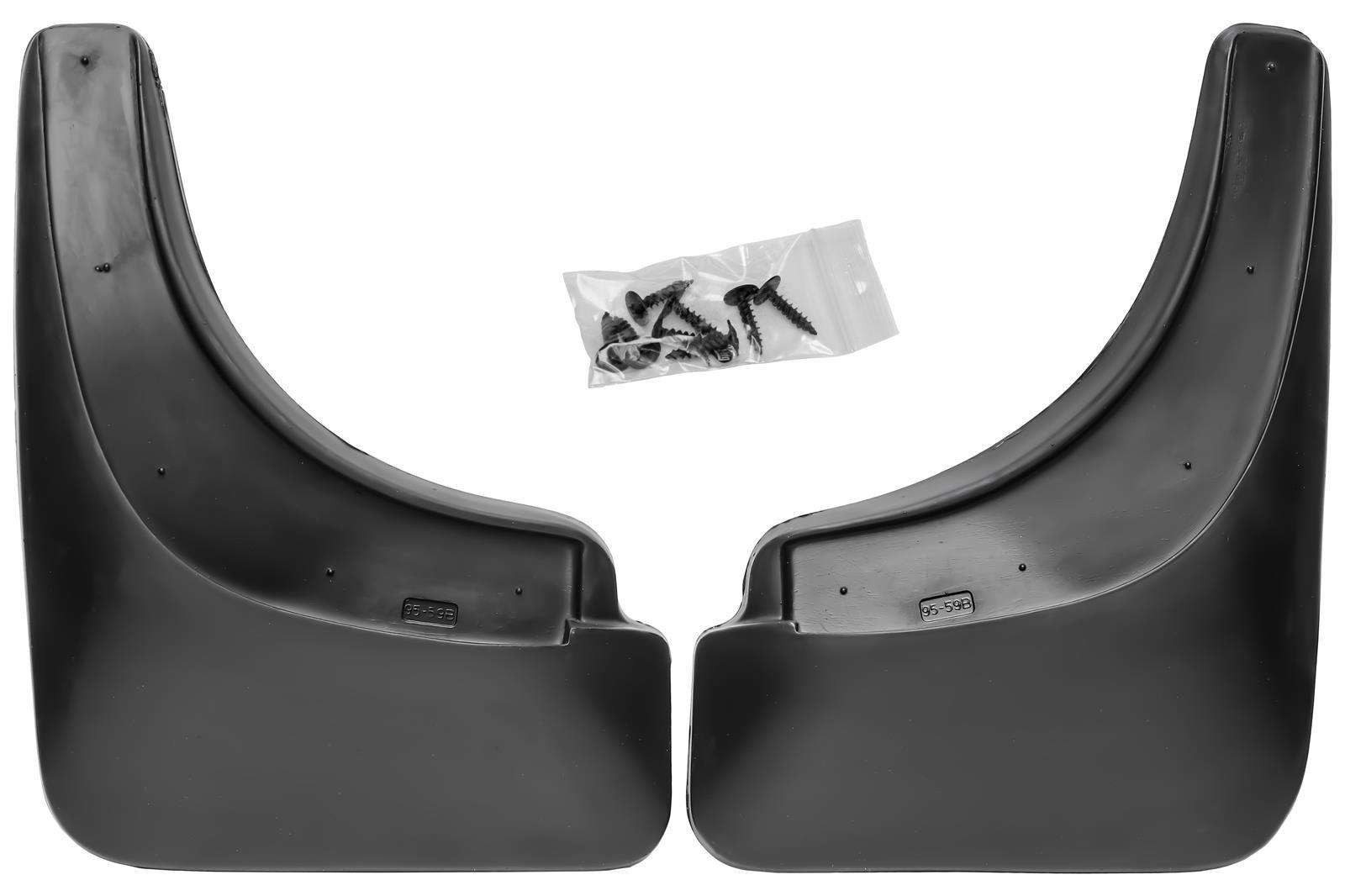 RECAMBO Kfz-Schmutzfänger Set vorne für VW Touareg II, R-LINE, Typ 7P, 2010-2018, passgenau, 2-tlg., Spritzschutz, TPE - Kunststoff-Gummi, Flexibel, stoß-und bruchfest