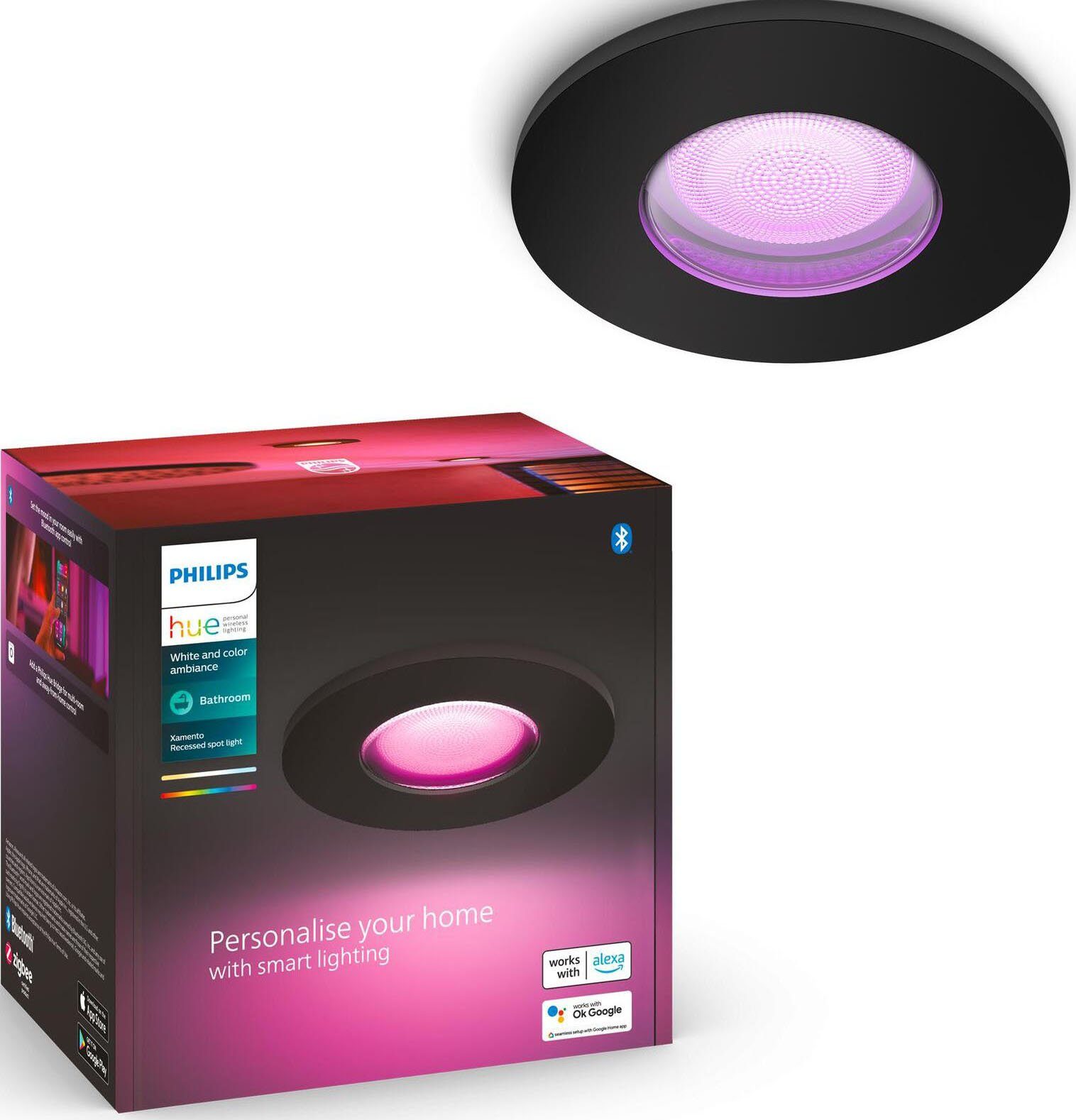 Philips Hue Deckenspot Leuchtmittel - Xamento, wechselbar, warmweiß Bluetooth, Bluetooth kaltweiß, Steuerung LED