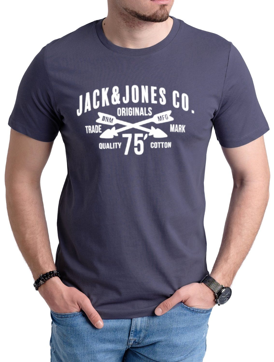 Jack & Jones Print-Shirt Bequemes Slimfit Shirt (Spar-Set, 3er-Pack) in Unifarbe mit Print – Bild 4 von 5